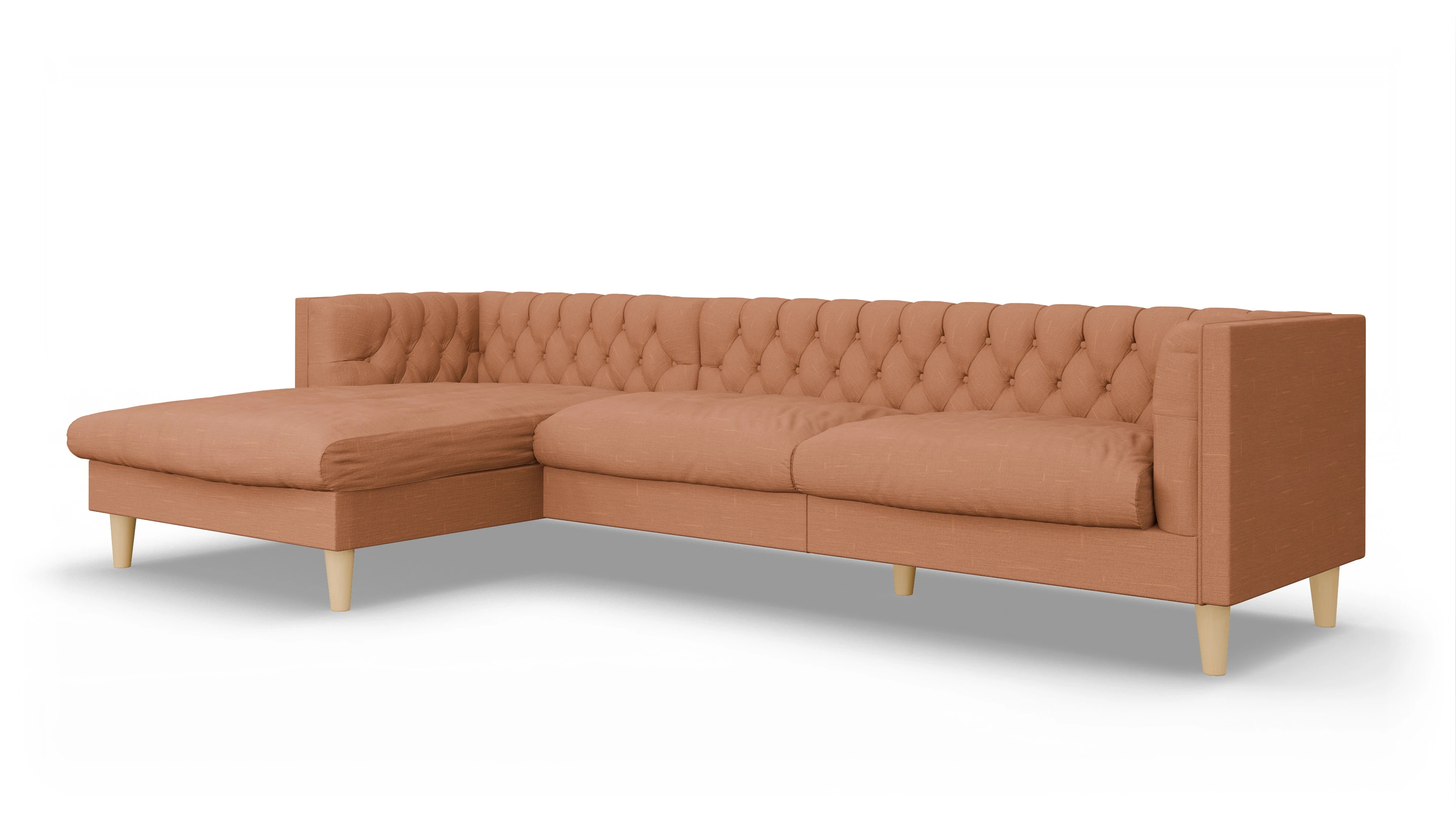 Ansicht des Produktes NewChester.01 Sofa mit Rec links in Stoff orange