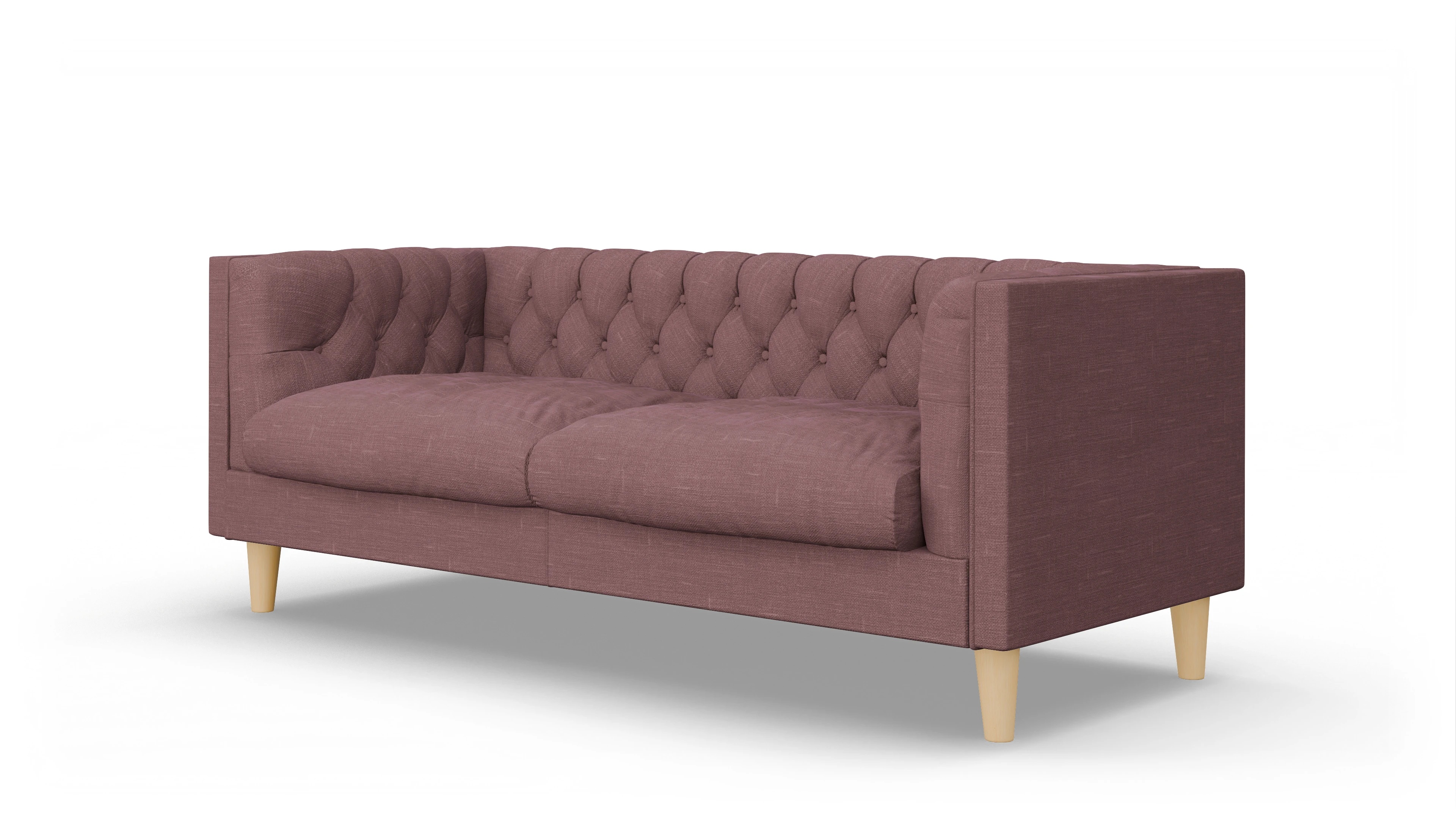 Stoff-Chesterfield NewChester.01 Ansicht des Produktes NewChester.01 2,5-Sitzer in Stoff rot