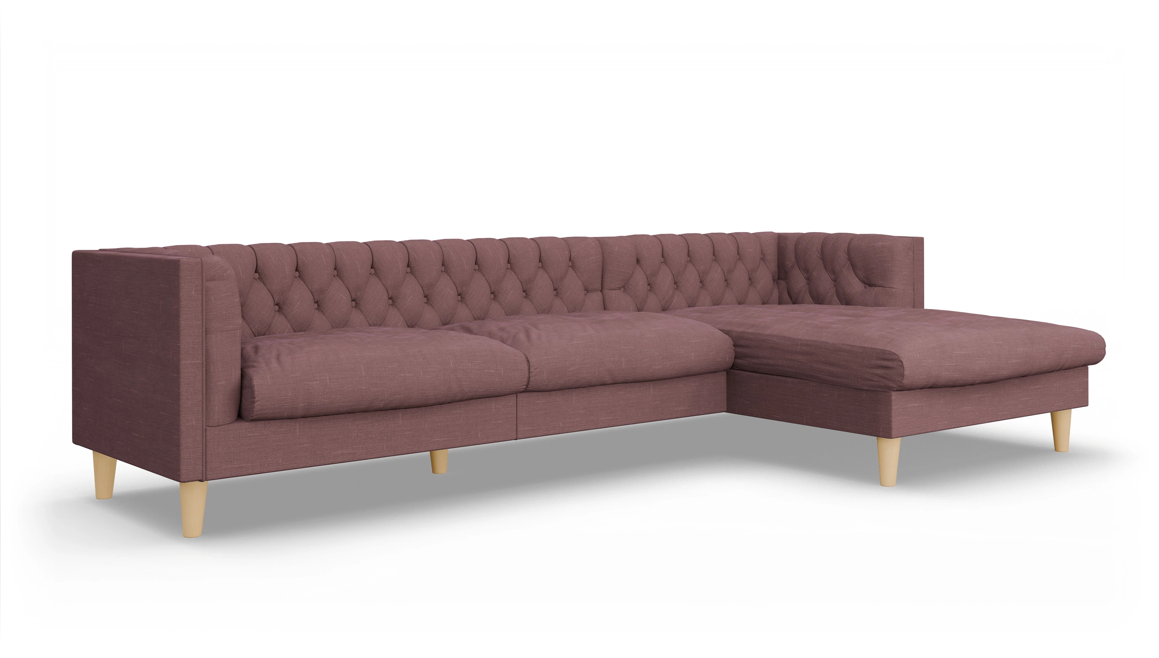 Ansicht des Produktes NewChester.01 Sofa mit Rec rechts in Stoff rot