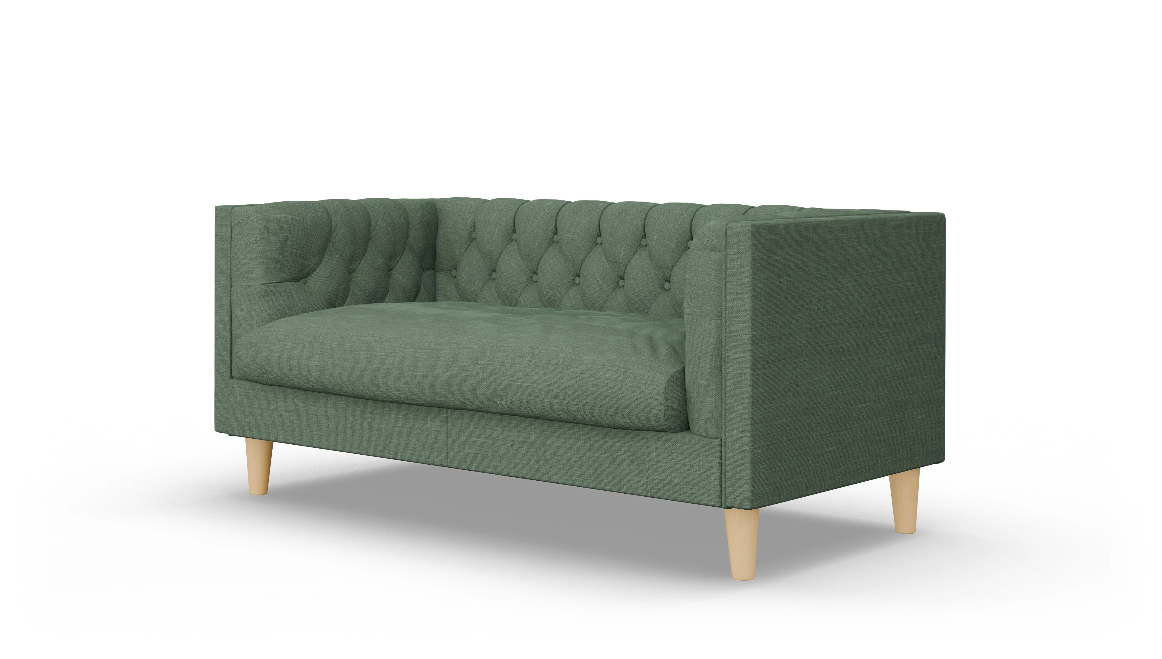 Stoff-Chesterfield NewChester.01 Ansicht des Produktes NewChester.01 2-Sitzer in Stoff grün