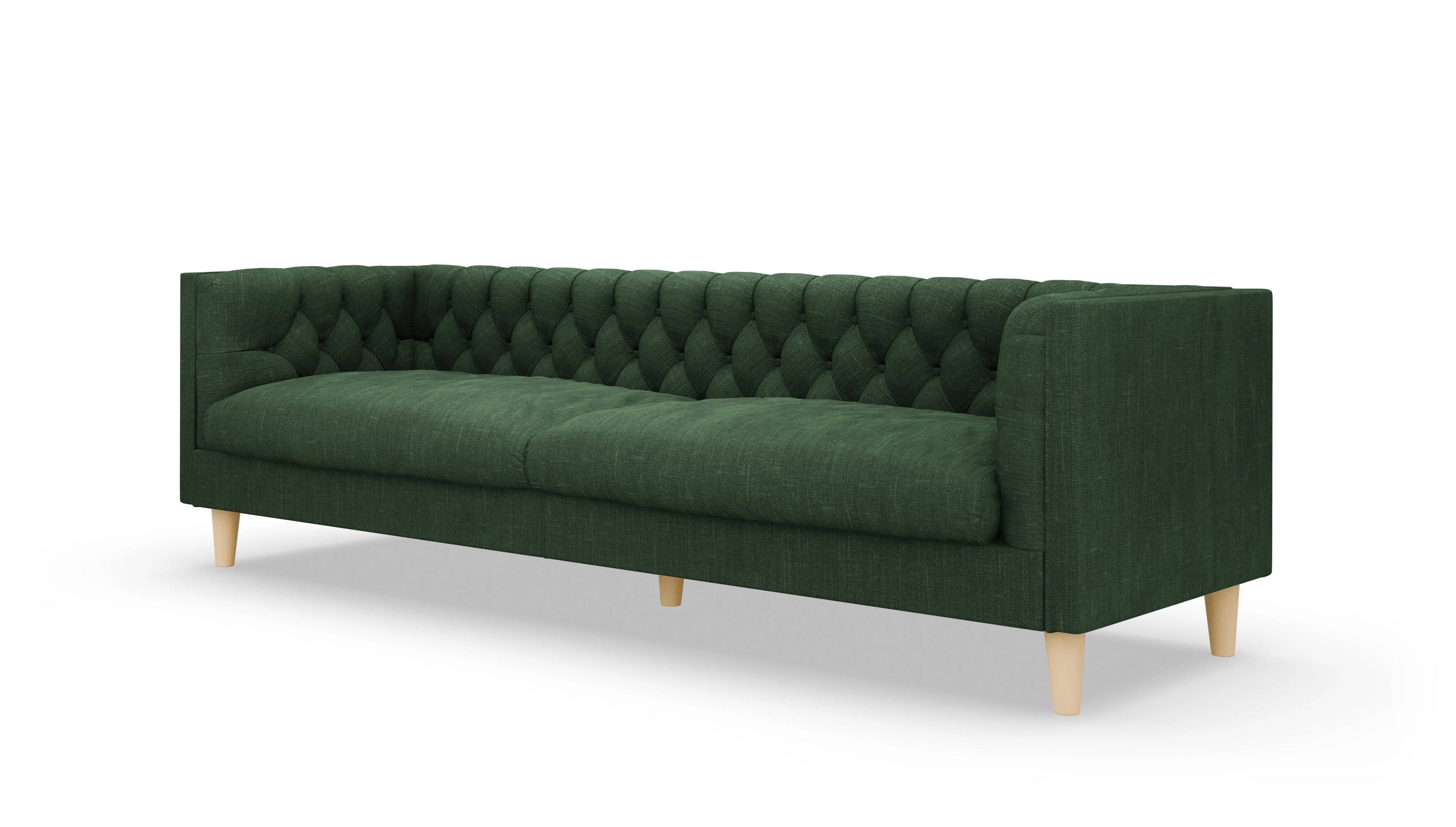 Stoff-Chesterfield NewChester.01 Ansicht des Produktes NewChester.01 3,5-Sitzer in Stoff grün