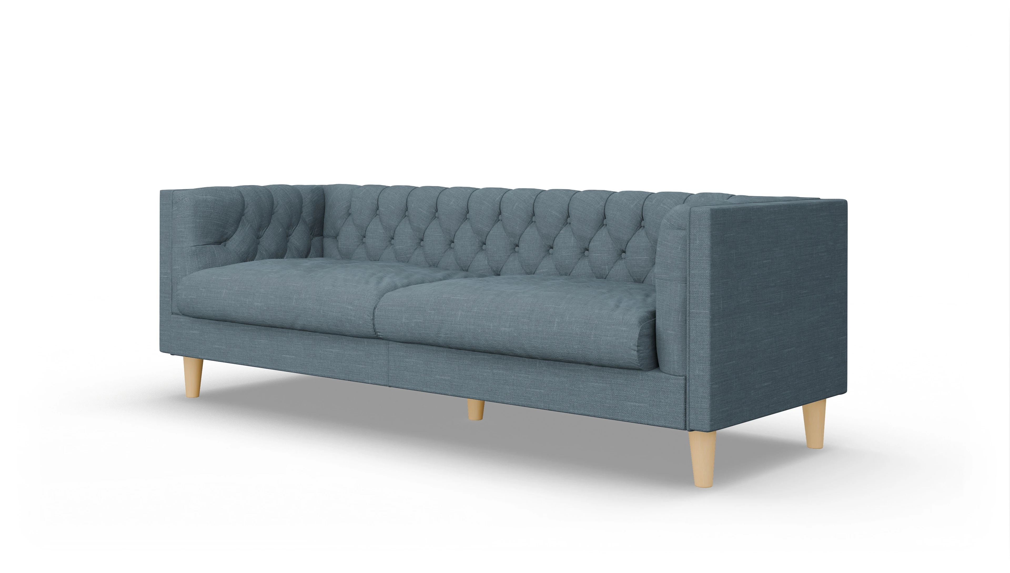 Stoff-Chesterfield NewChester.01 Ansicht des Produktes NewChester.01 3-Sitzer in Stoff blau