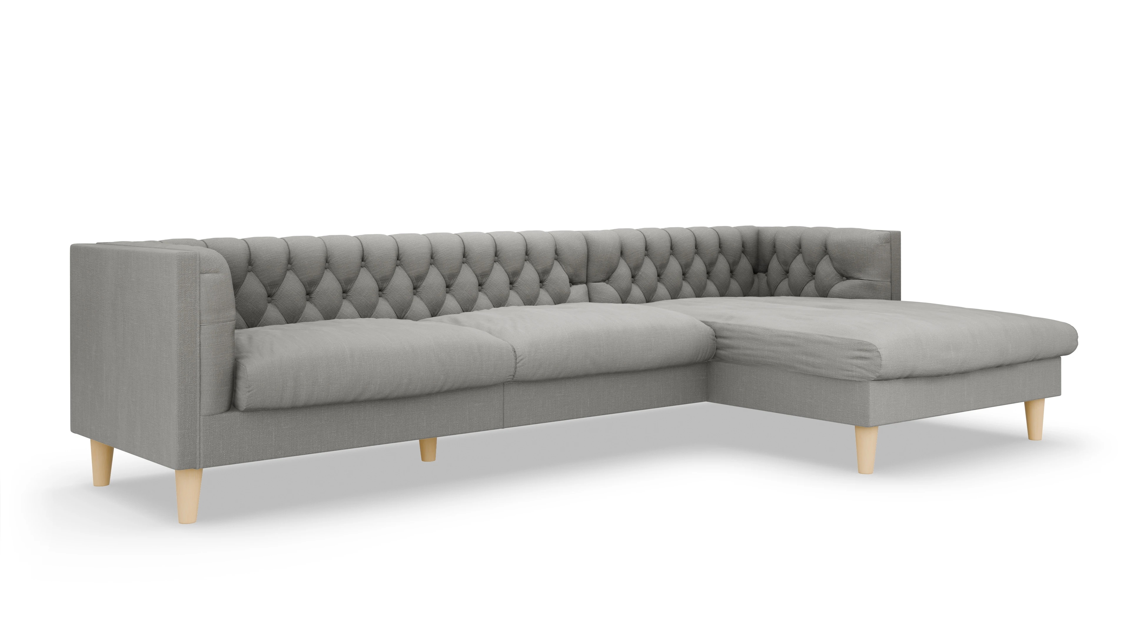 Ansicht des Produktes NewChester.01 Sofa mit Rec rechts in Stoff grau