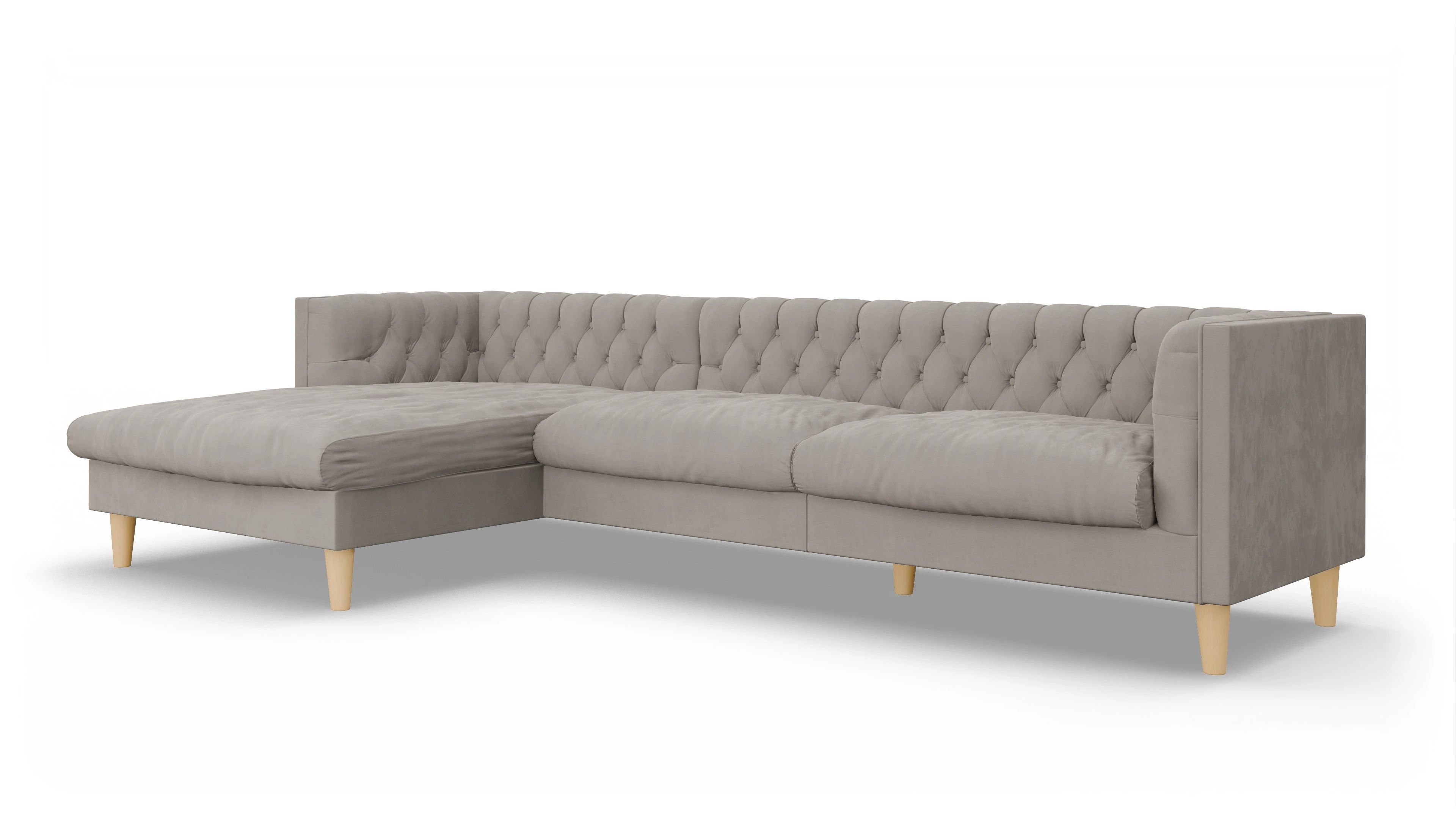 Ansicht des Produktes NewChester.01 Sofa mit Rec links in Samt braun