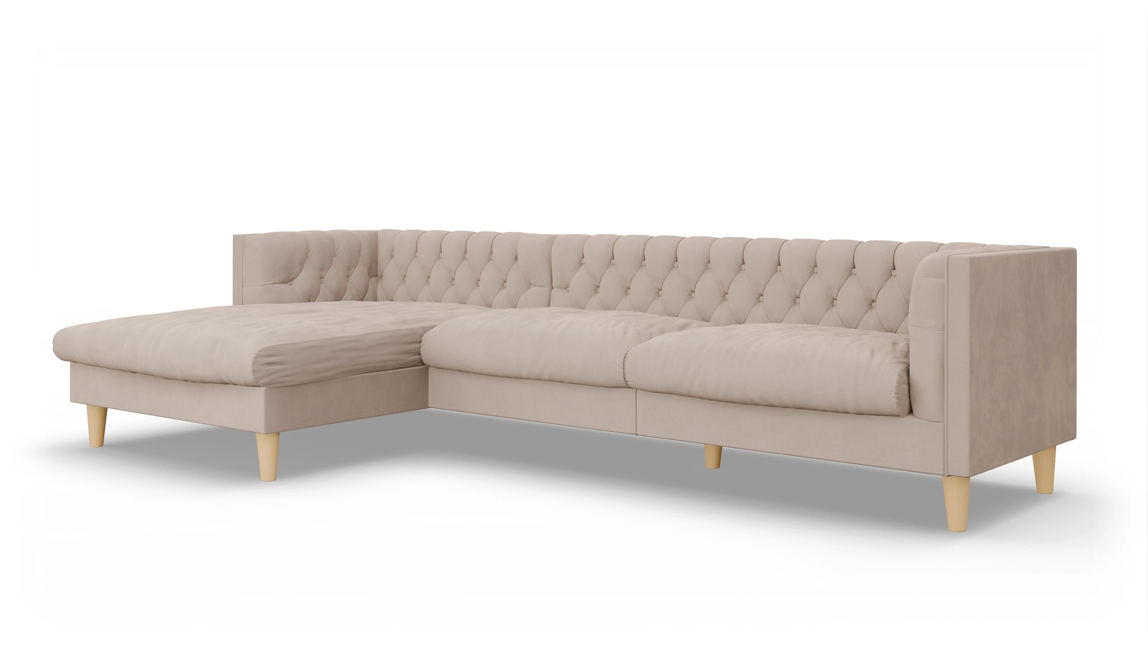 Ansicht des Produktes NewChester.01 Sofa mit Rec links in Samt beige