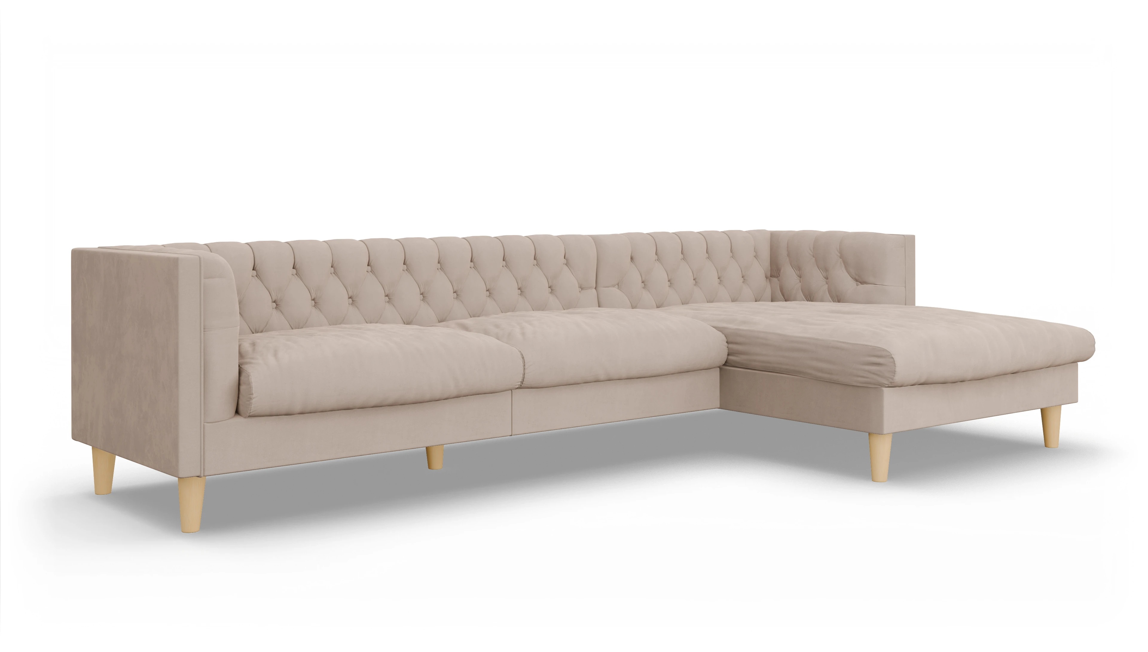 Ansicht des Produktes NewChester.01 Sofa mit Rec rechts in Samt beige