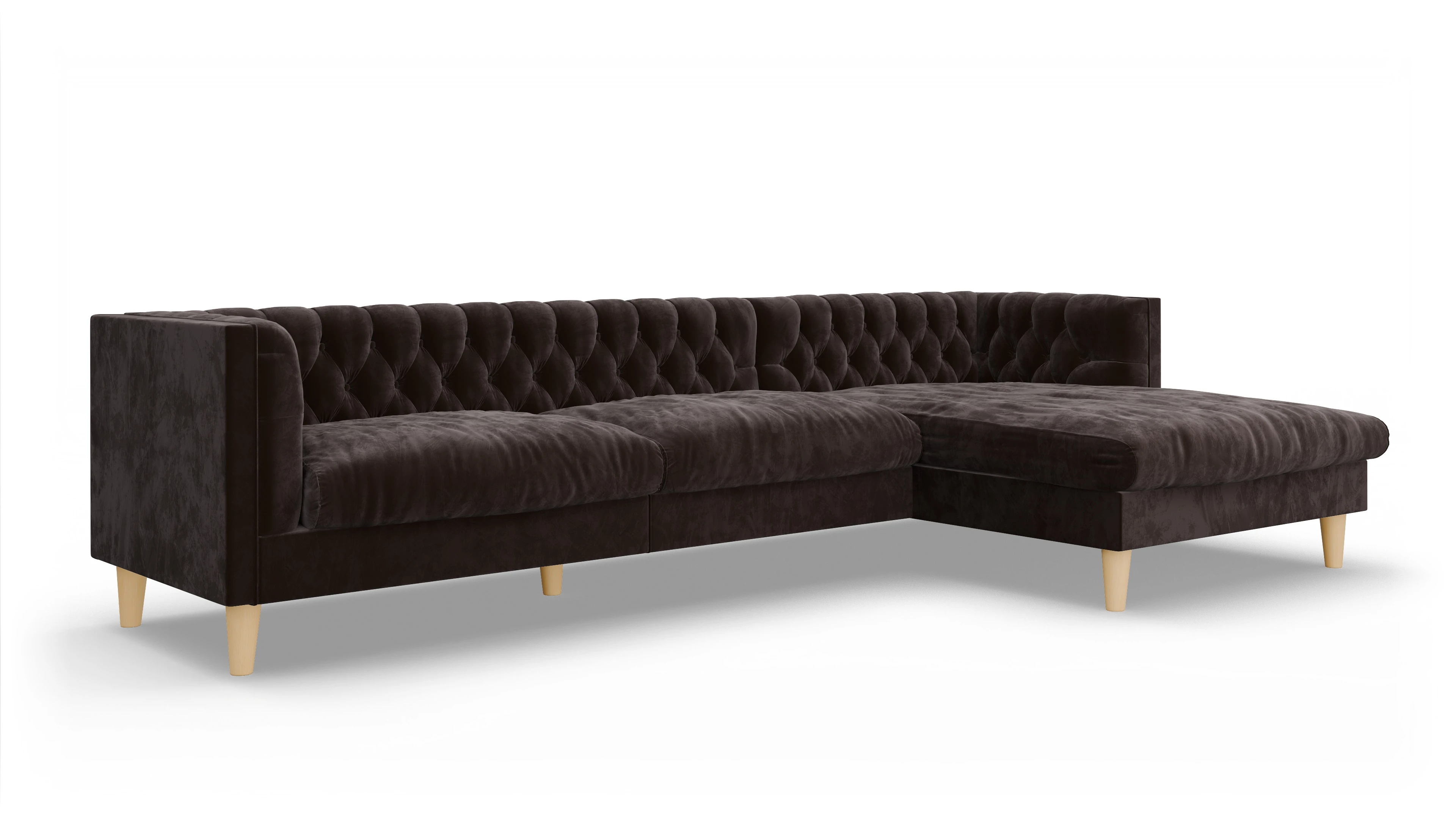 Ansicht des Produktes NewChester.01 Sofa mit Rec rechts in Samt braun