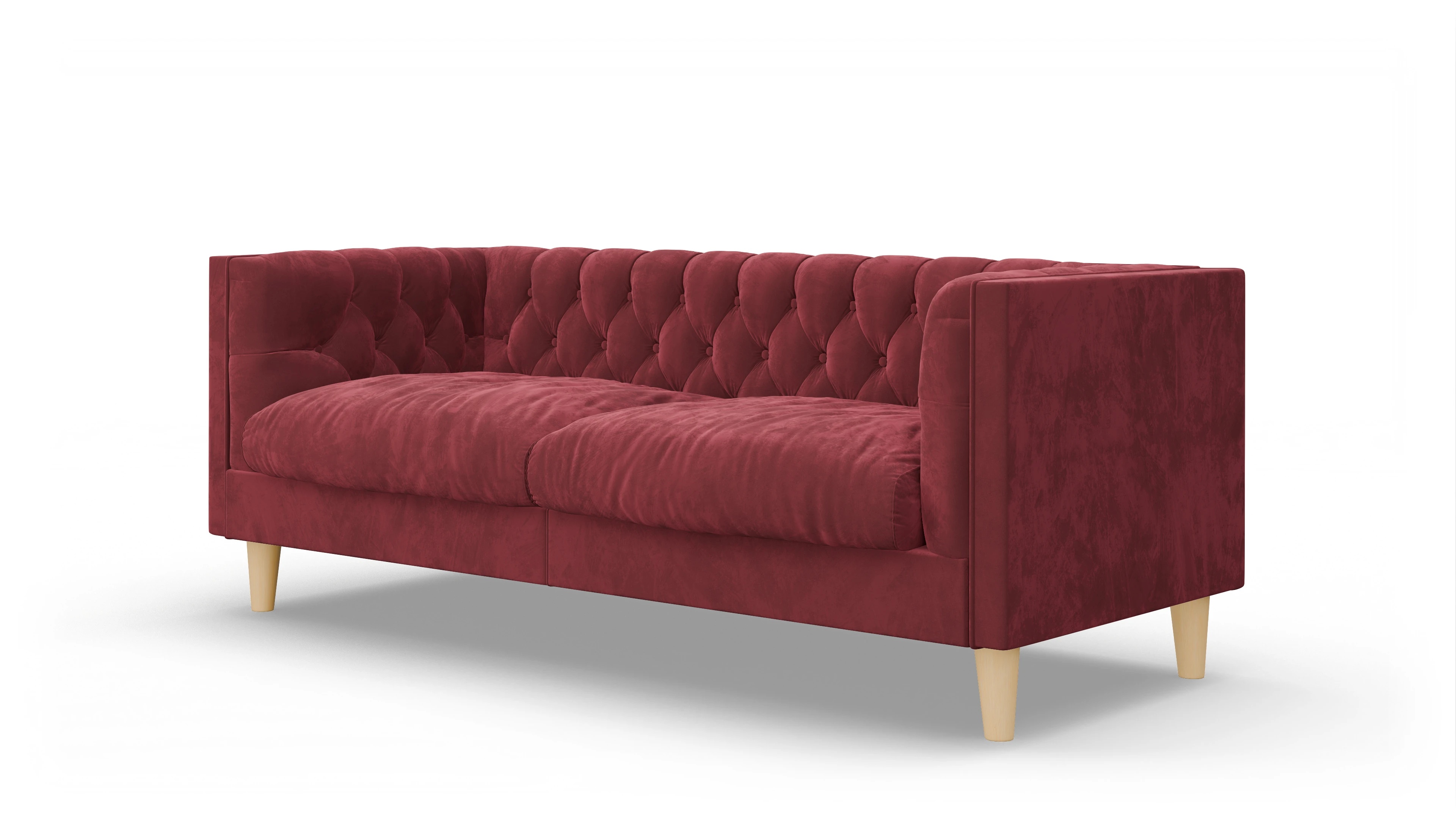 Ansicht des Produktes NewChester.01 2,5-Sitzer in Samt rot
