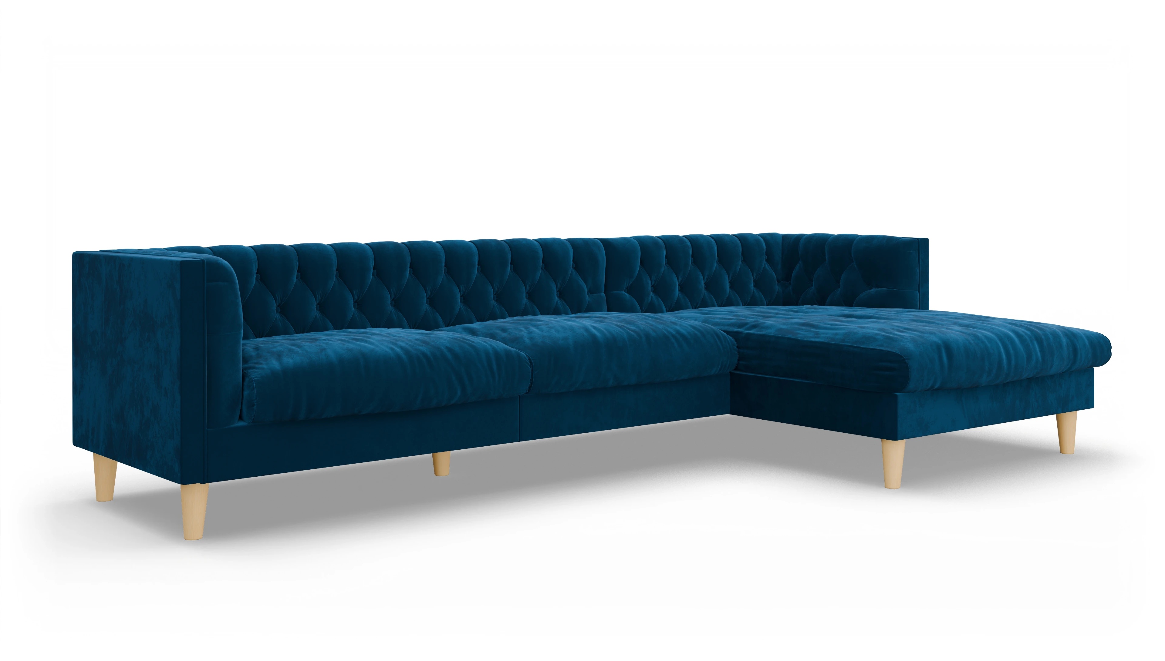Ansicht des Produktes NewChester.01 Sofa mit Rec rechts in Samt blau