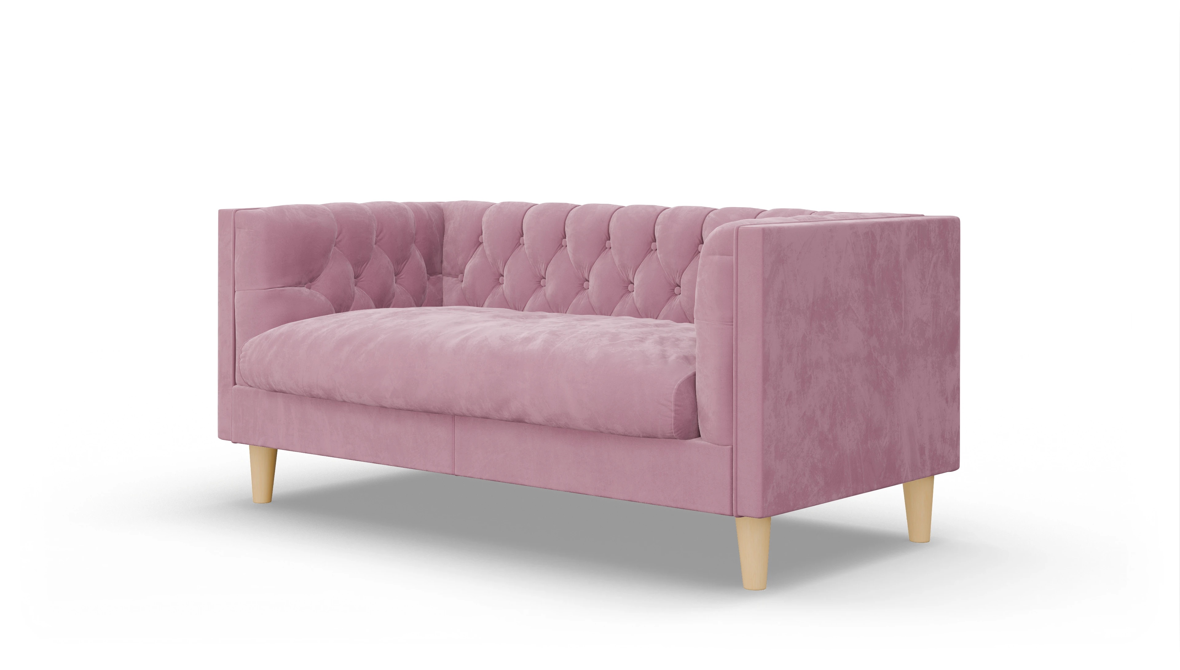 Stoff-Chesterfield NewChester.01 Ansicht des Produktes NewChester.01 2-Sitzer in Samt rot