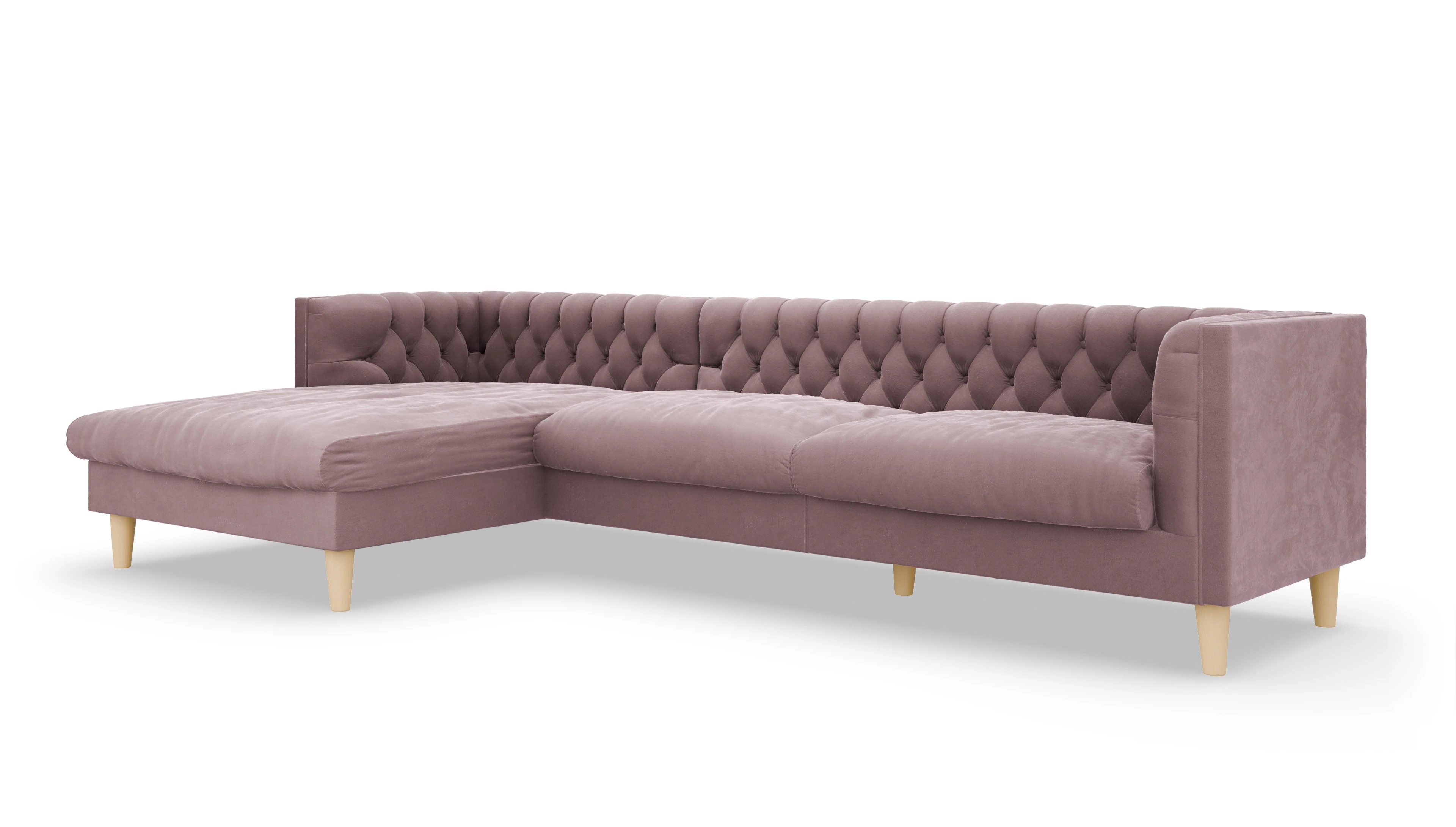 Ansicht des Produktes NewChester.01 Sofa mit Rec links in Samt rot