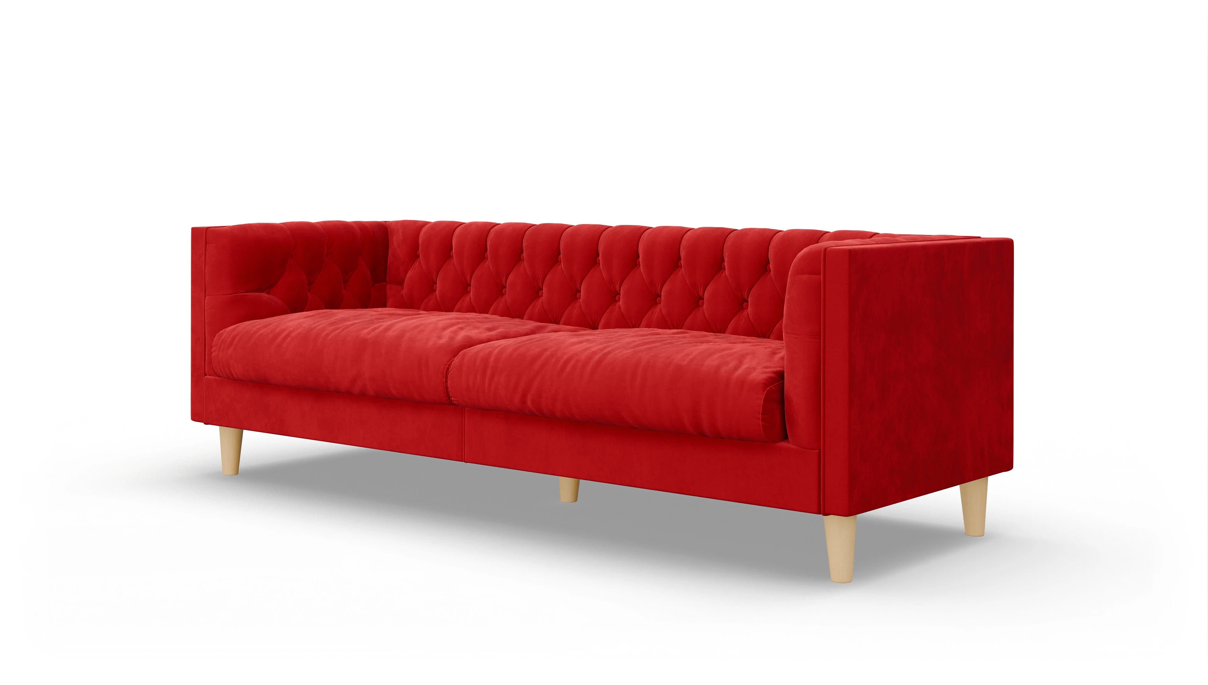 Ansicht des Produktes NewChester.01 3-Sitzer in Samt rot