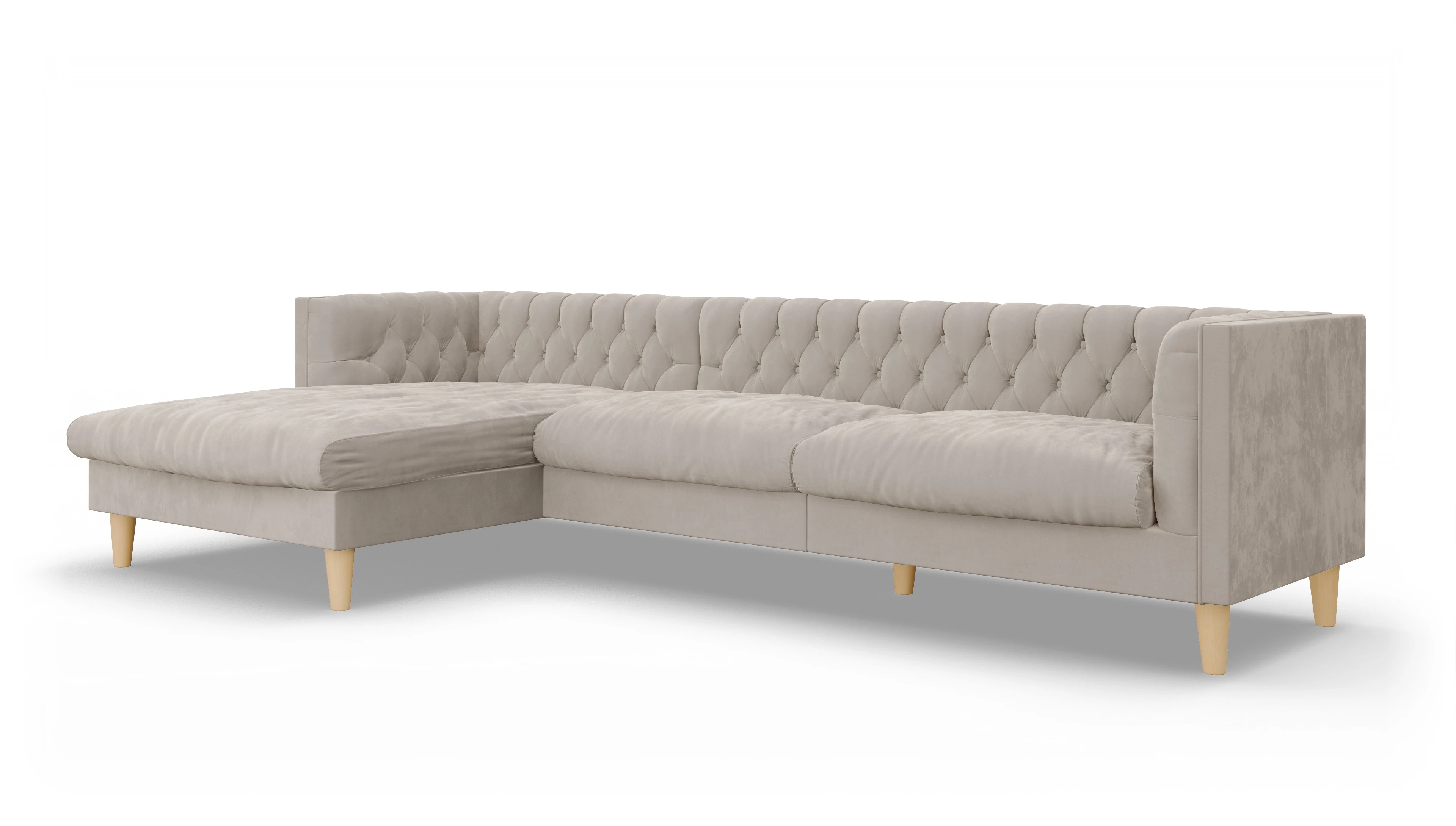 Ansicht des Produktes NewChester.01 Sofa mit Rec links in Samt grau