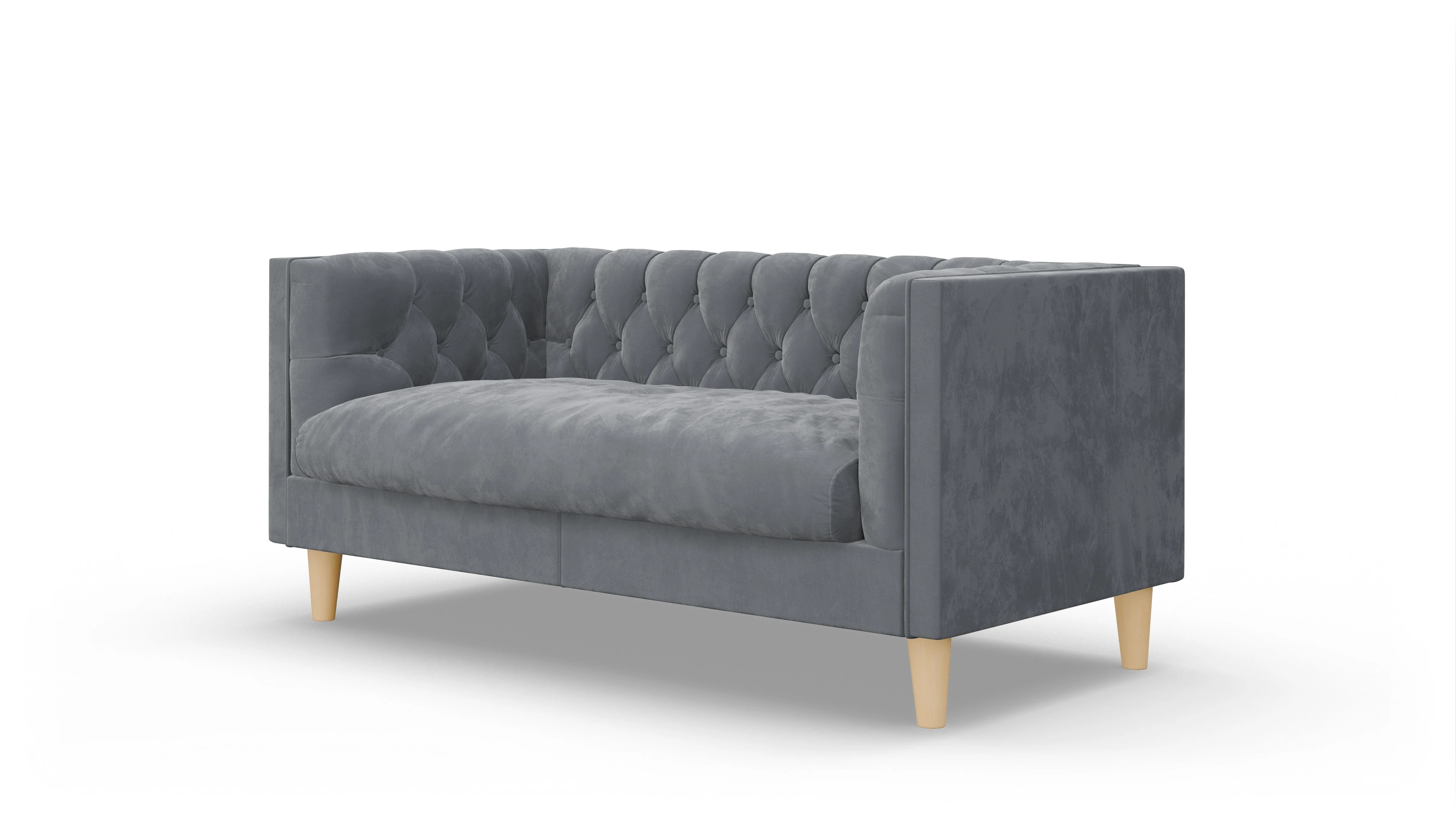 Ansicht des Produktes NewChester.01 2-Sitzer in Samt grau