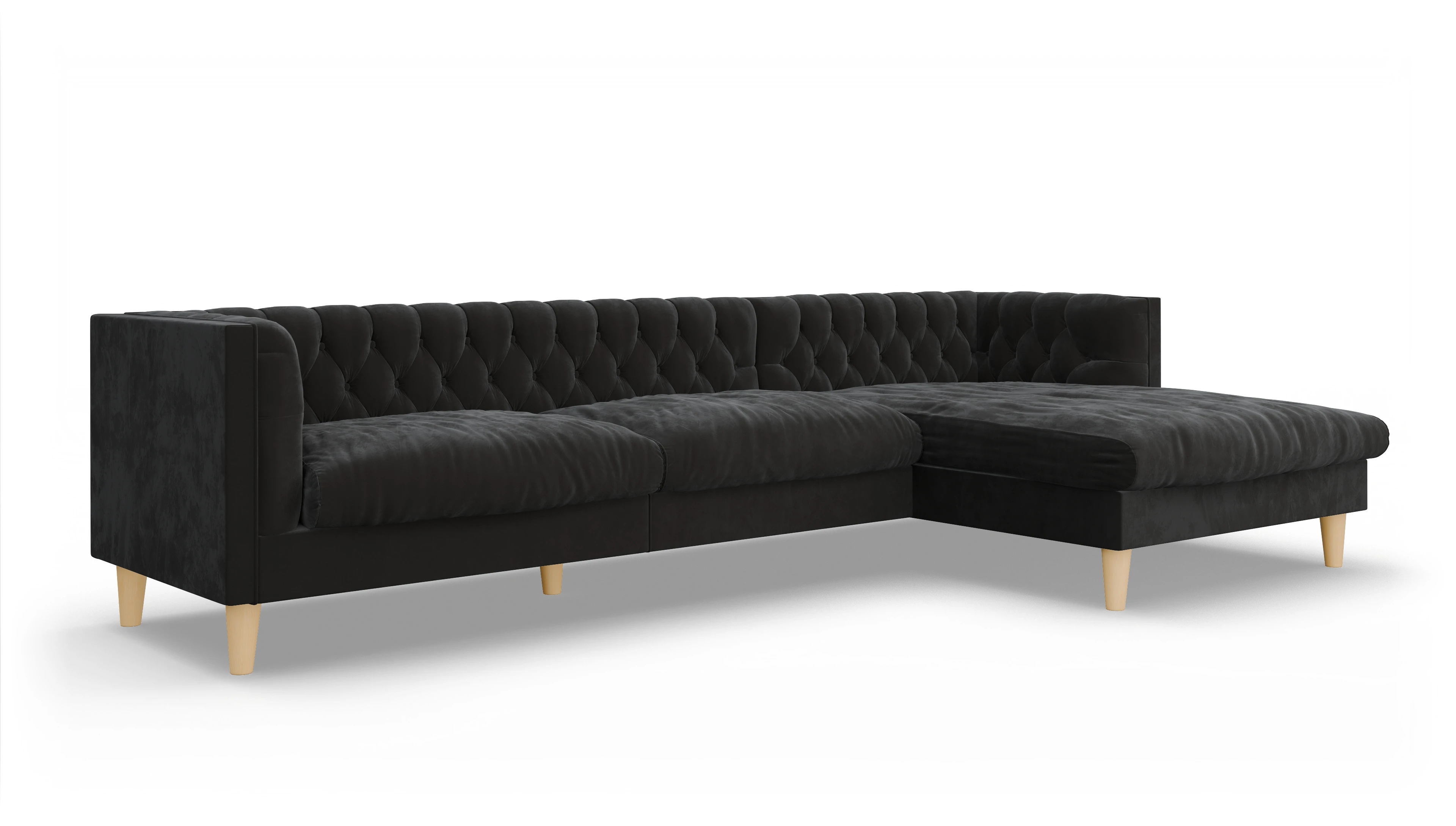 Ansicht des Produktes NewChester.01 Sofa mit Rec rechts in Samt grau