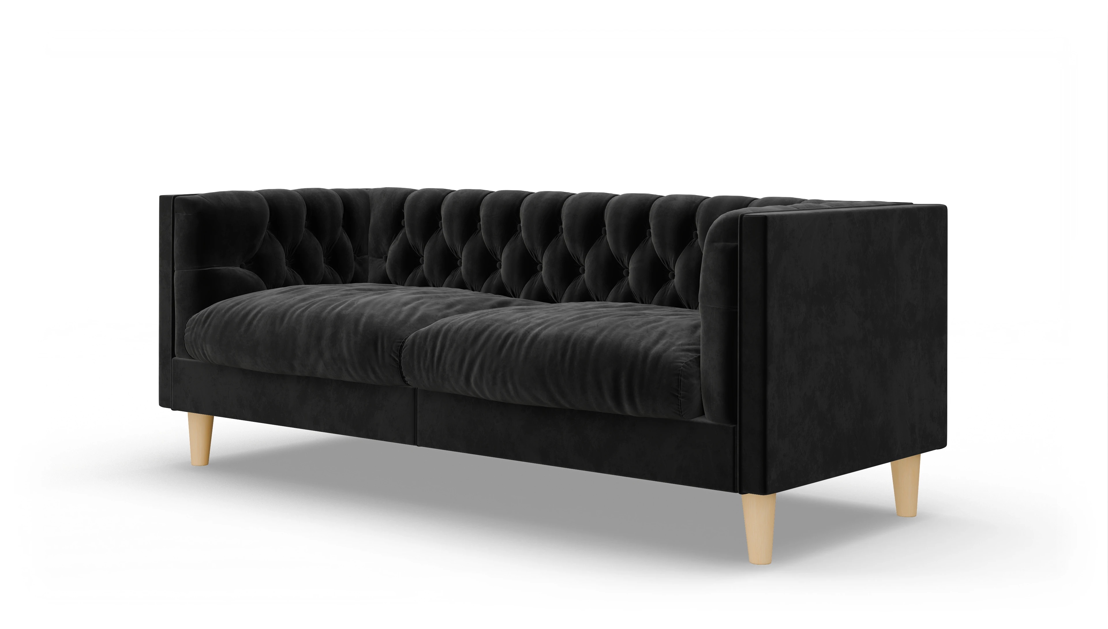Ansicht des Produktes NewChester.01 2,5-Sitzer in Samt schwarz
