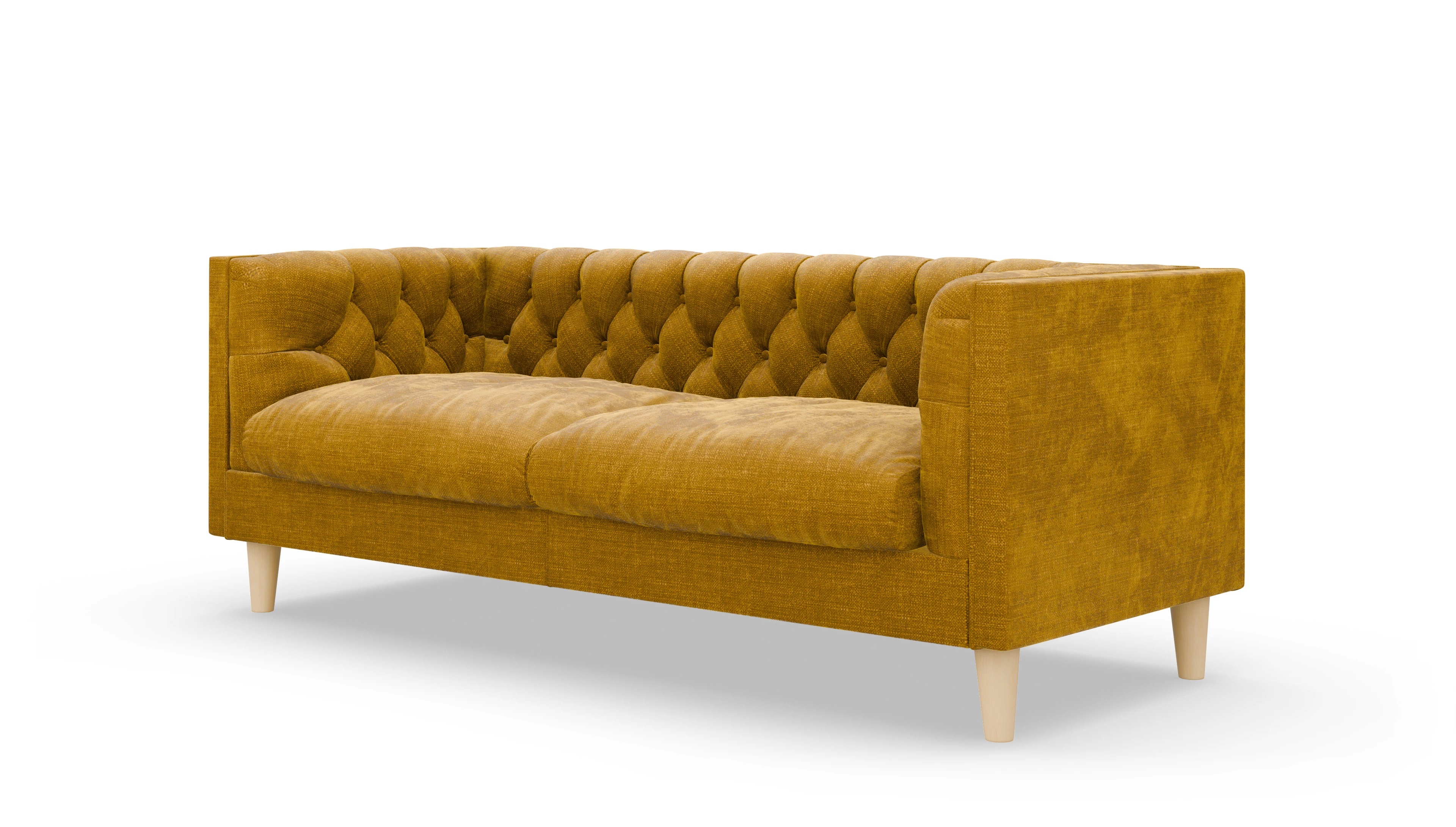 Stoff-Chesterfield NewChester.01 Ansicht des Produktes NewChester.01 2,5-Sitzer in Stoff braun