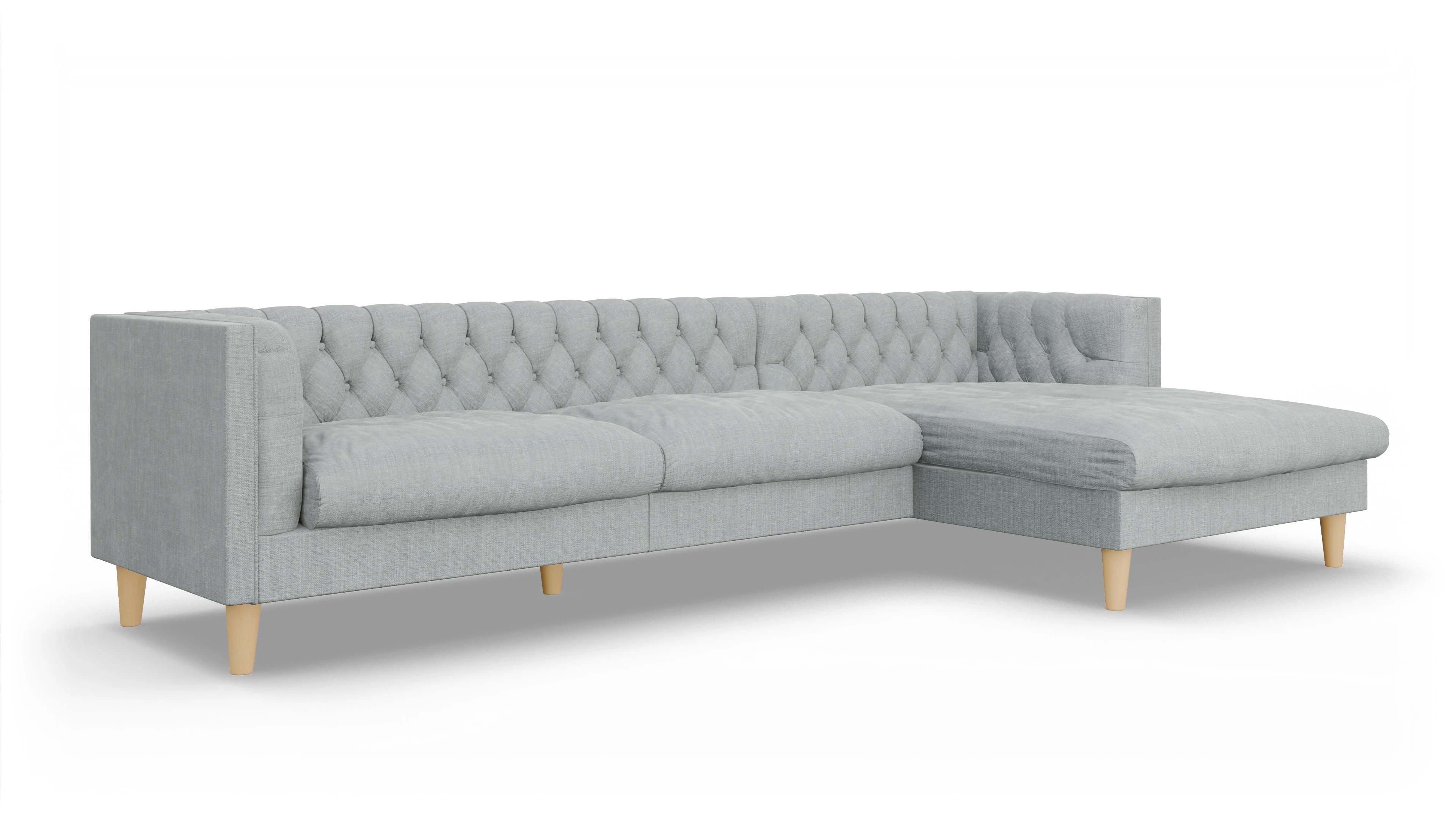 Ansicht des Produktes NewChester.01 Sofa mit Rec rechts in Stoff grau