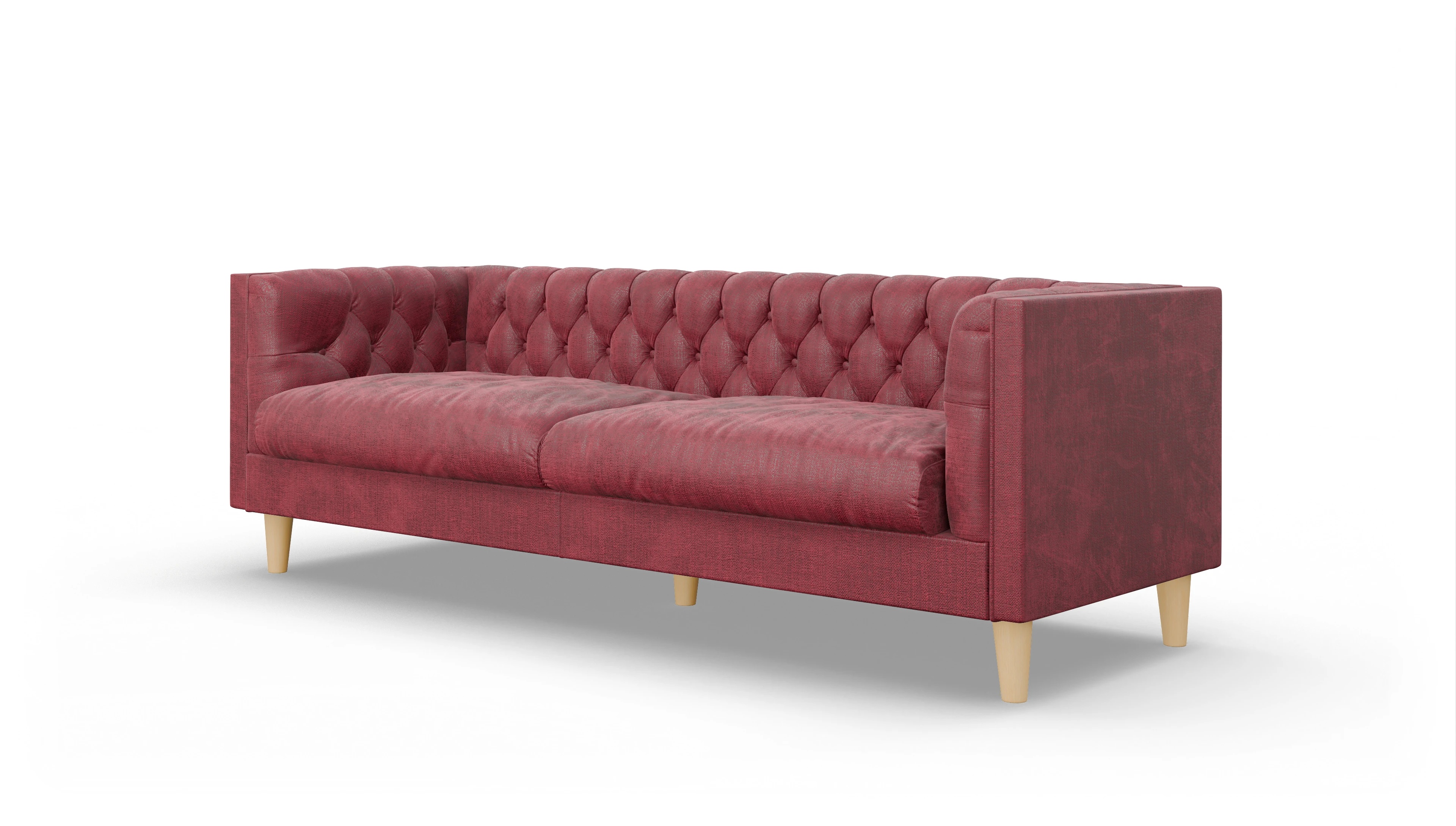 Stoff-Chesterfield NewChester.01 Ansicht des Produktes NewChester.01 3-Sitzer in Stoff rot