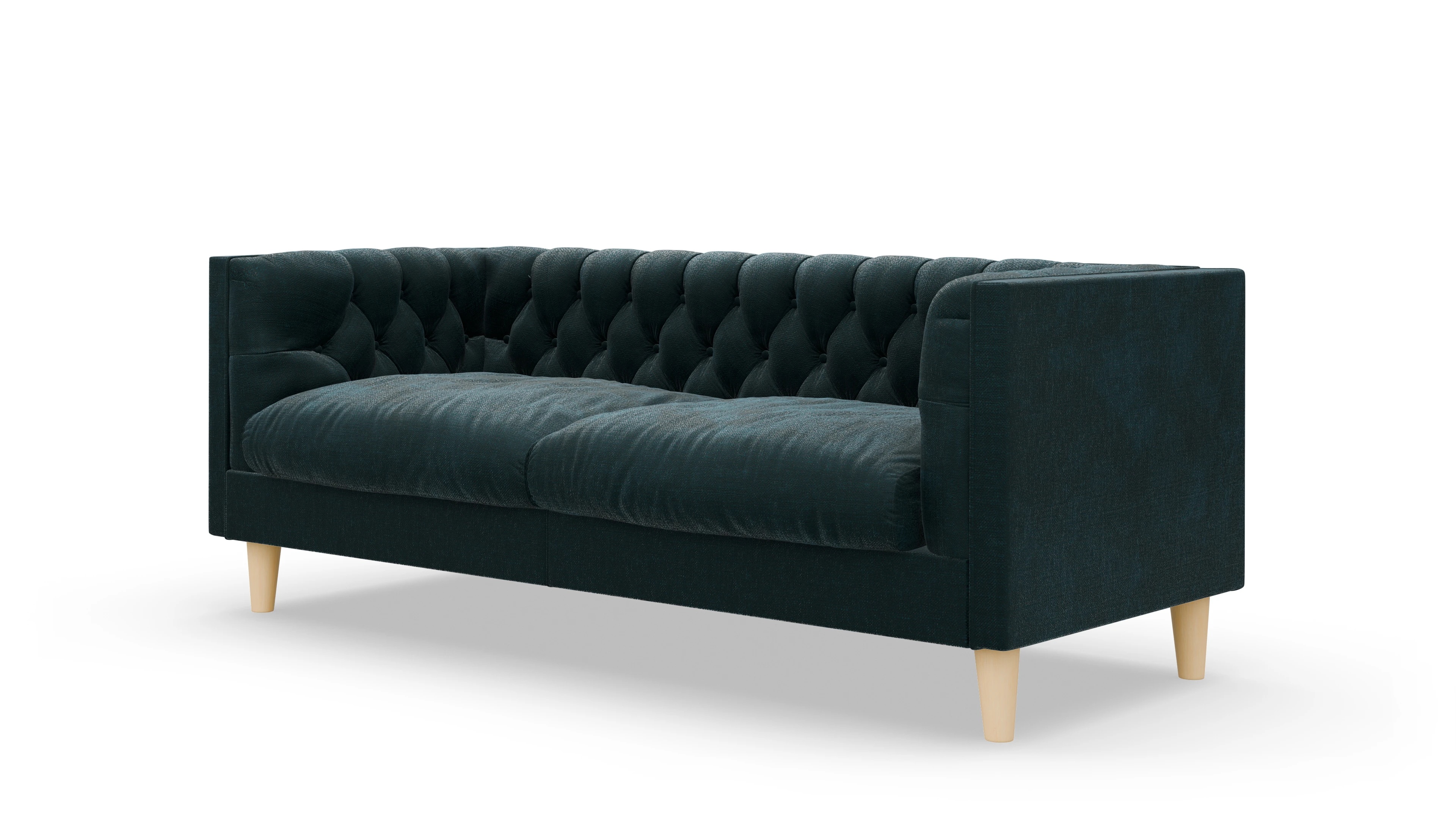Stoff-Chesterfield NewChester.01 Ansicht des Produktes NewChester.01 2,5-Sitzer in Stoff grün