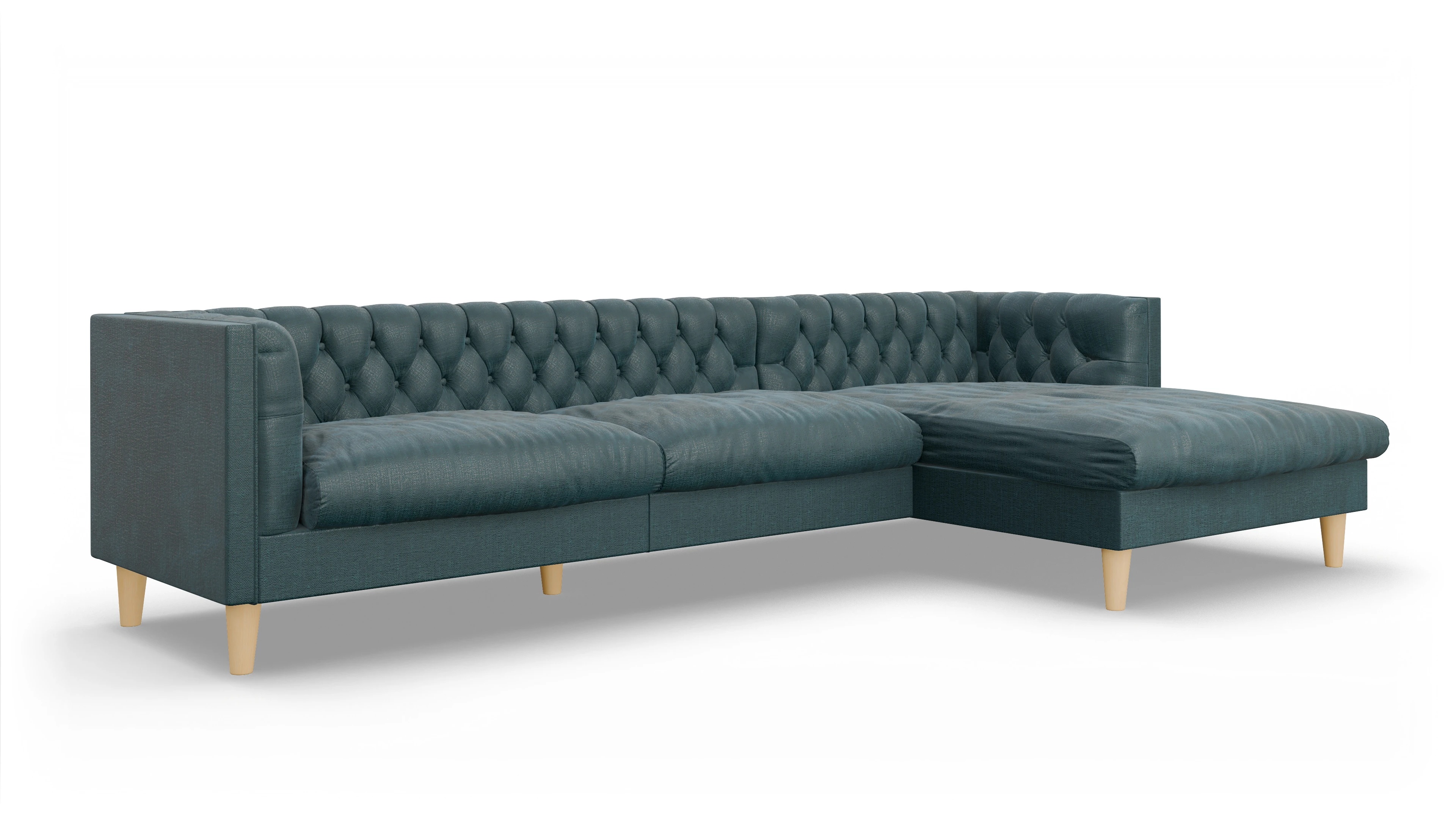 Ansicht des Produktes NewChester.01 Sofa mit Rec rechts in Stoff grün