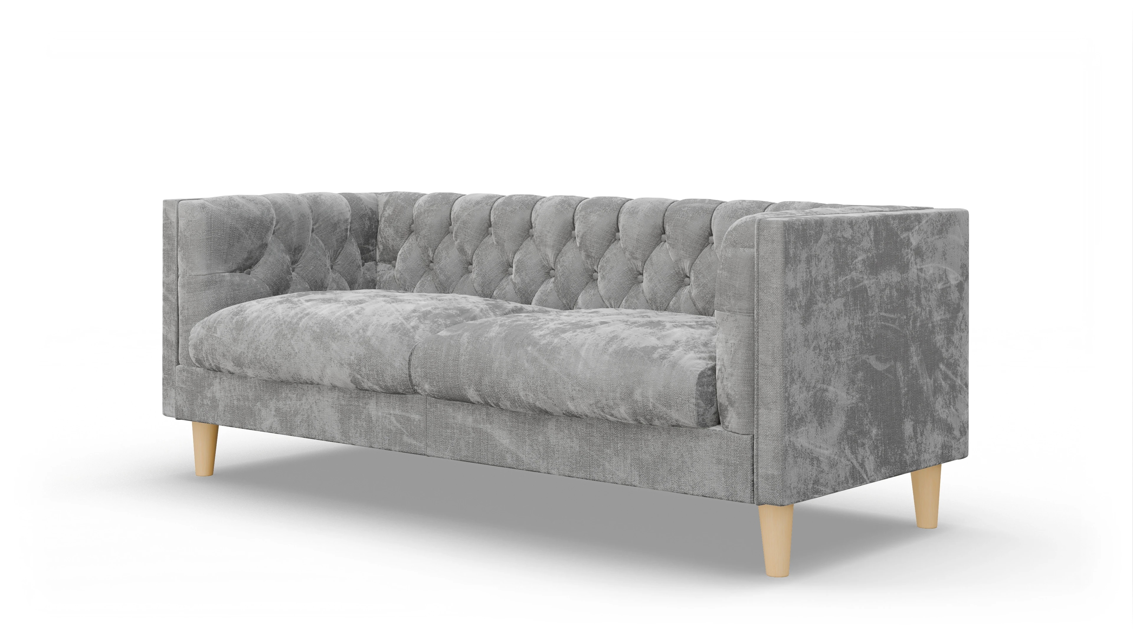 Stoff-Chesterfield NewChester.01 Ansicht des Produktes NewChester.01 2,5-Sitzer in Stoff grau
