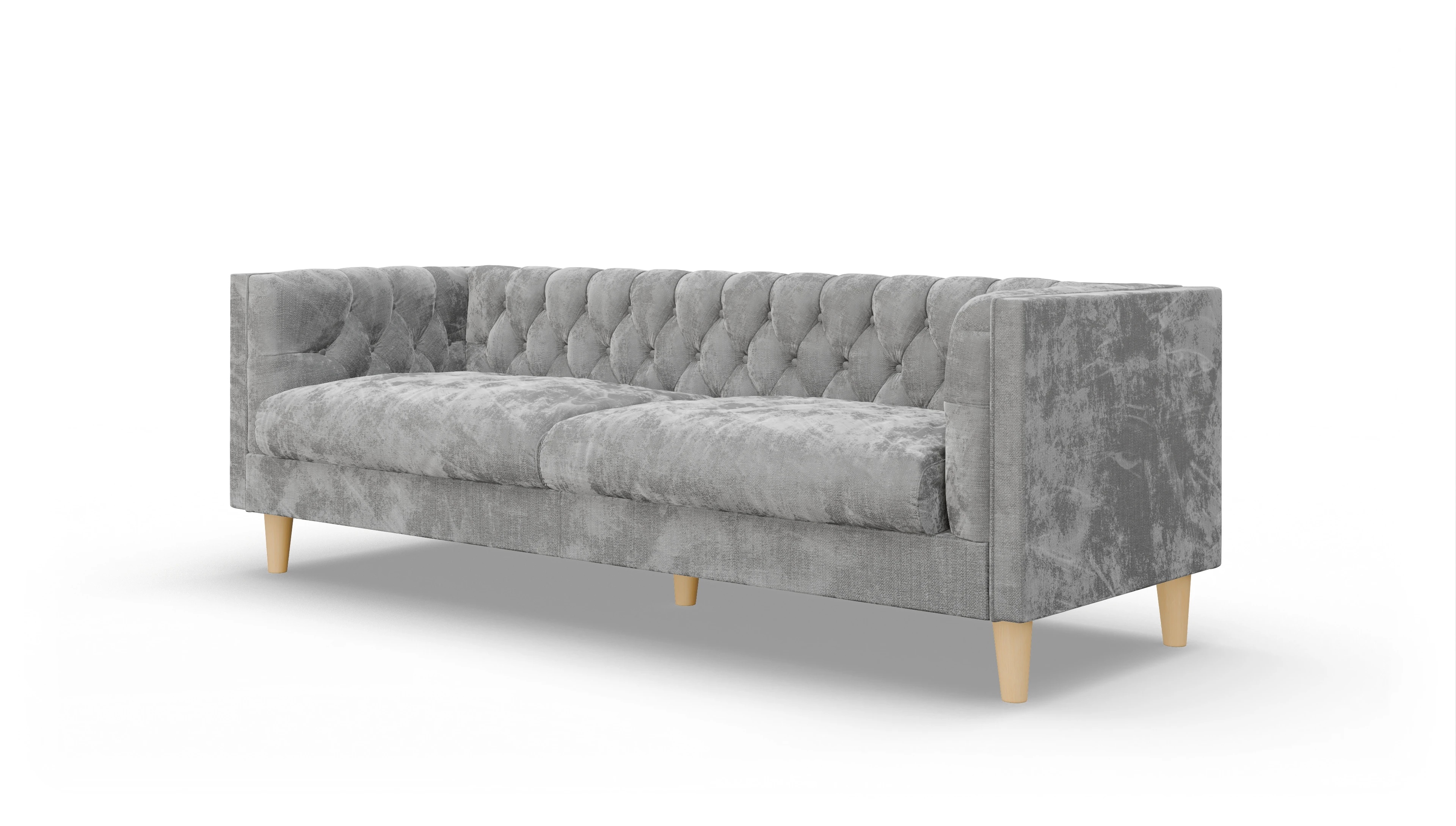 Stoff-Chesterfield NewChester.01 Ansicht des Produktes NewChester.01 3-Sitzer in Stoff grau