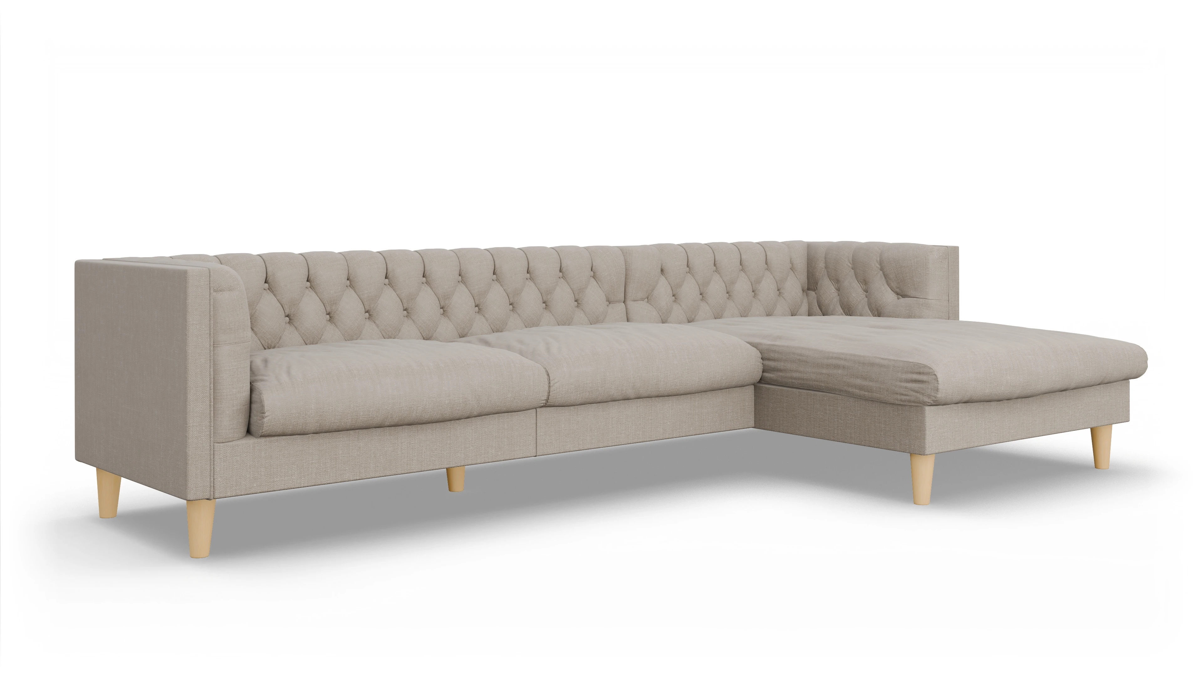Ansicht des Produktes NewChester.01 Sofa mit Rec rechts in Stoff braun