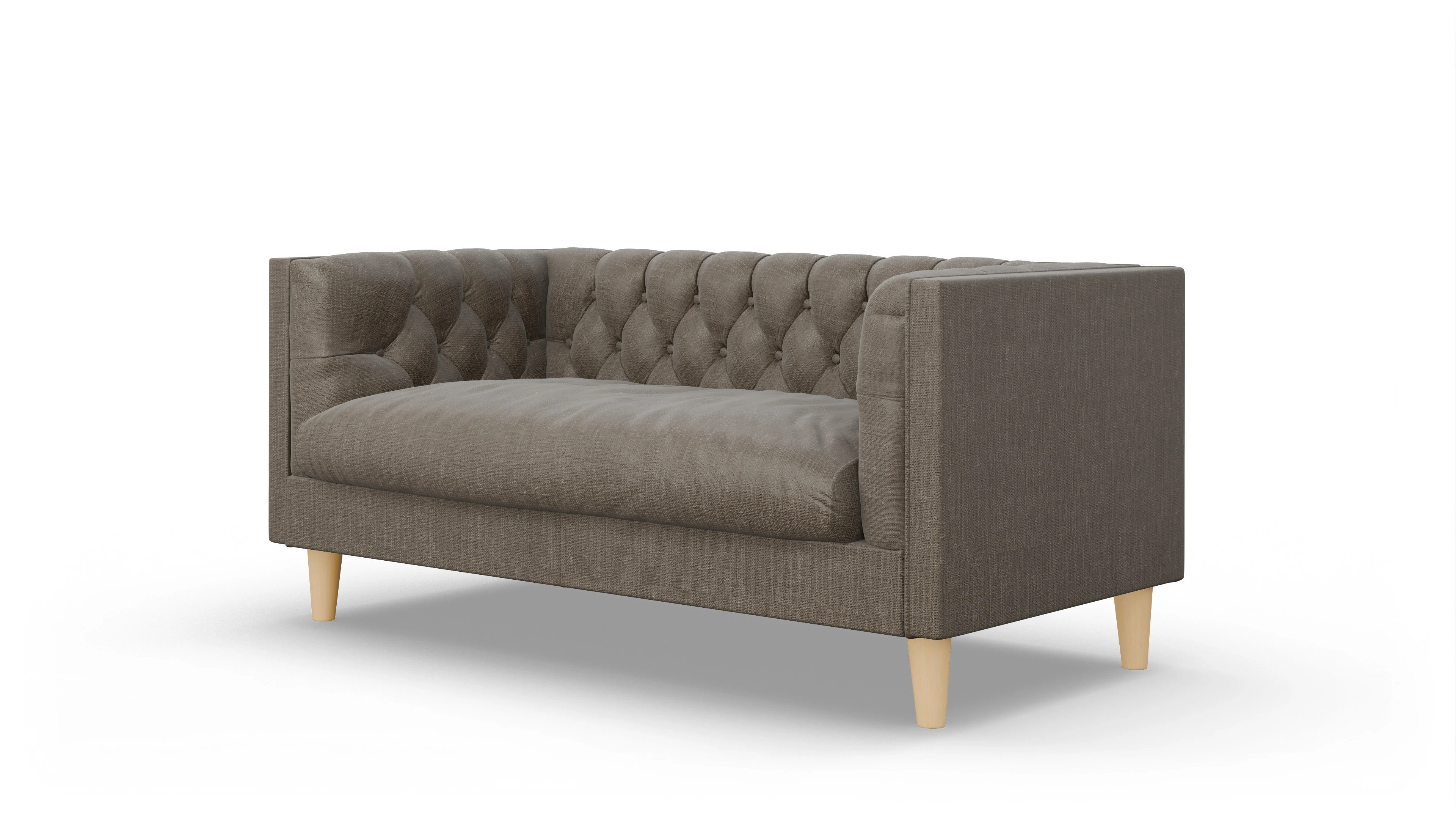 Stoff-Chesterfield NewChester.01 Ansicht des Produktes NewChester.01 2-Sitzer in Stoff braun
