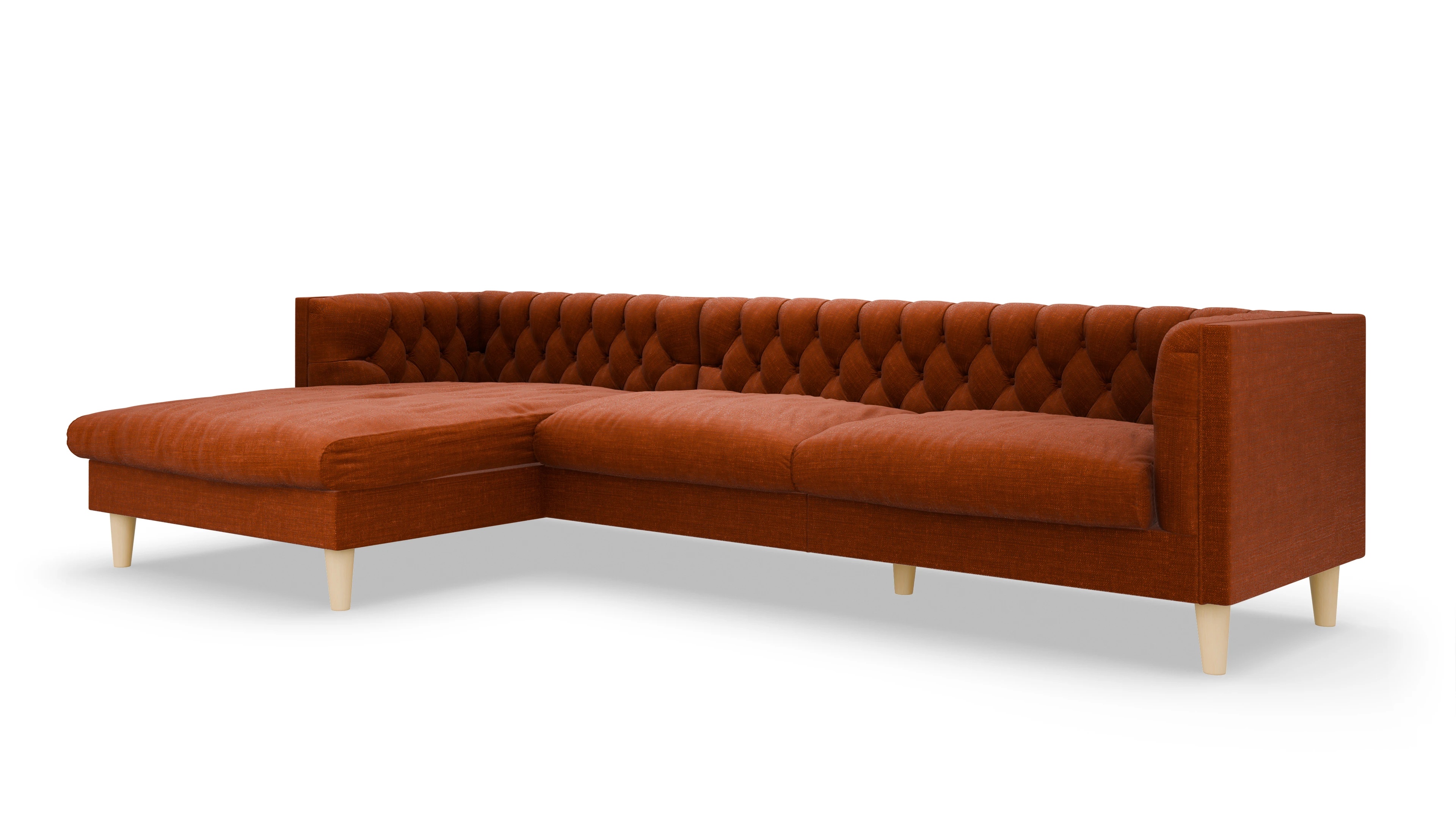 Ansicht des Produktes NewChester.01 Sofa mit Rec links in Stoff orange