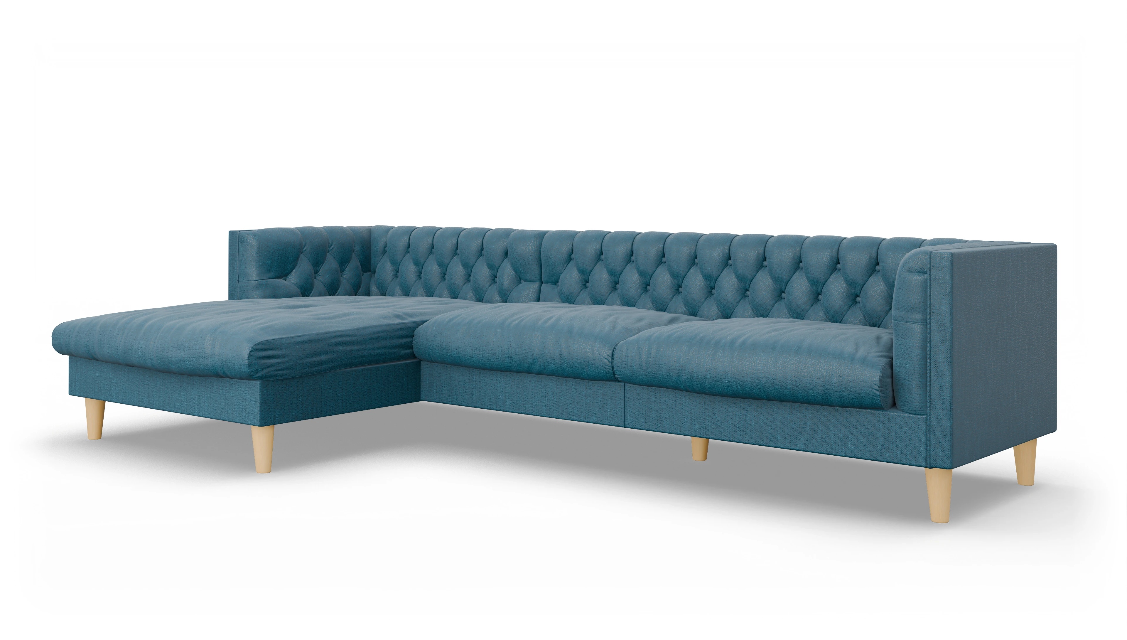 Ansicht des Produktes NewChester.01 Sofa mit Rec links in Stoff blau