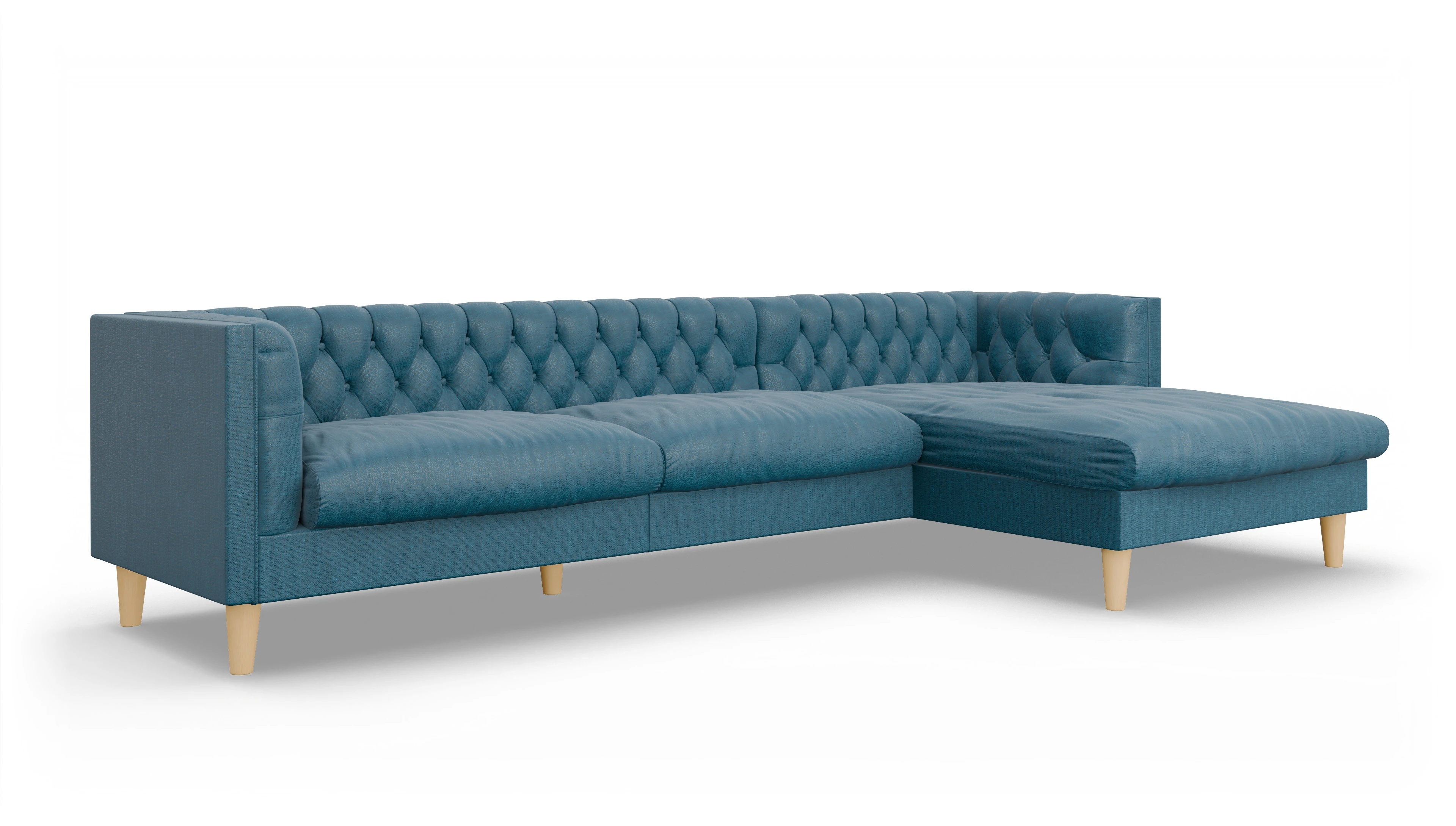 Ansicht des Produktes NewChester.01 Sofa mit Rec rechts in Stoff blau