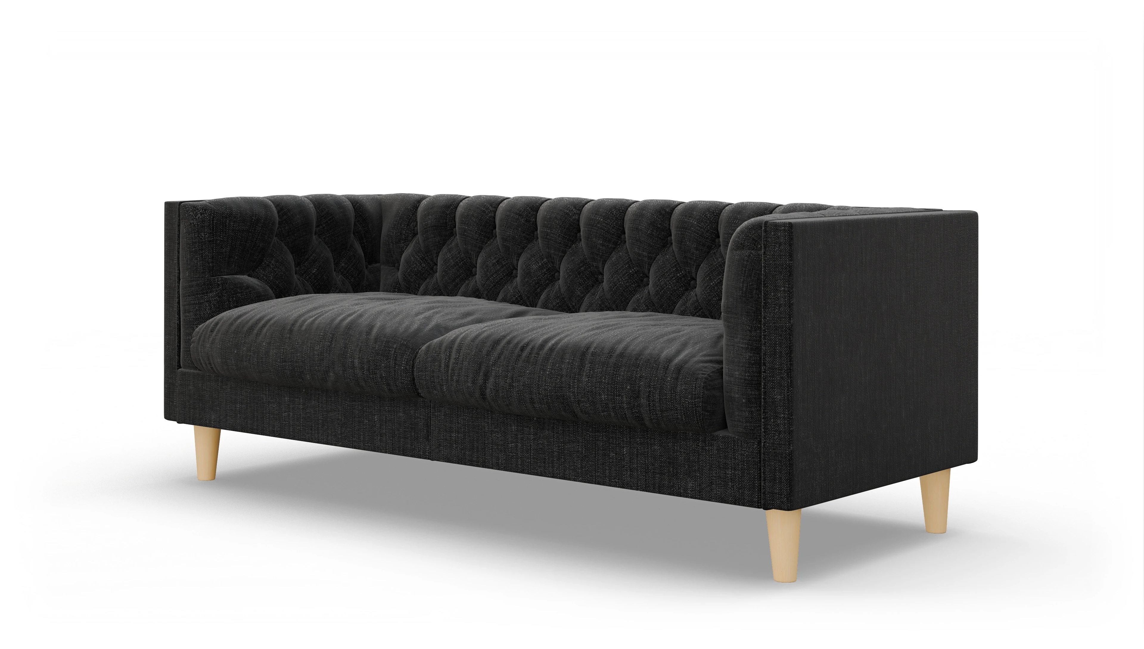 Stoff-Chesterfield NewChester.01 Ansicht des Produktes NewChester.01 2,5-Sitzer in Stoff schwarz