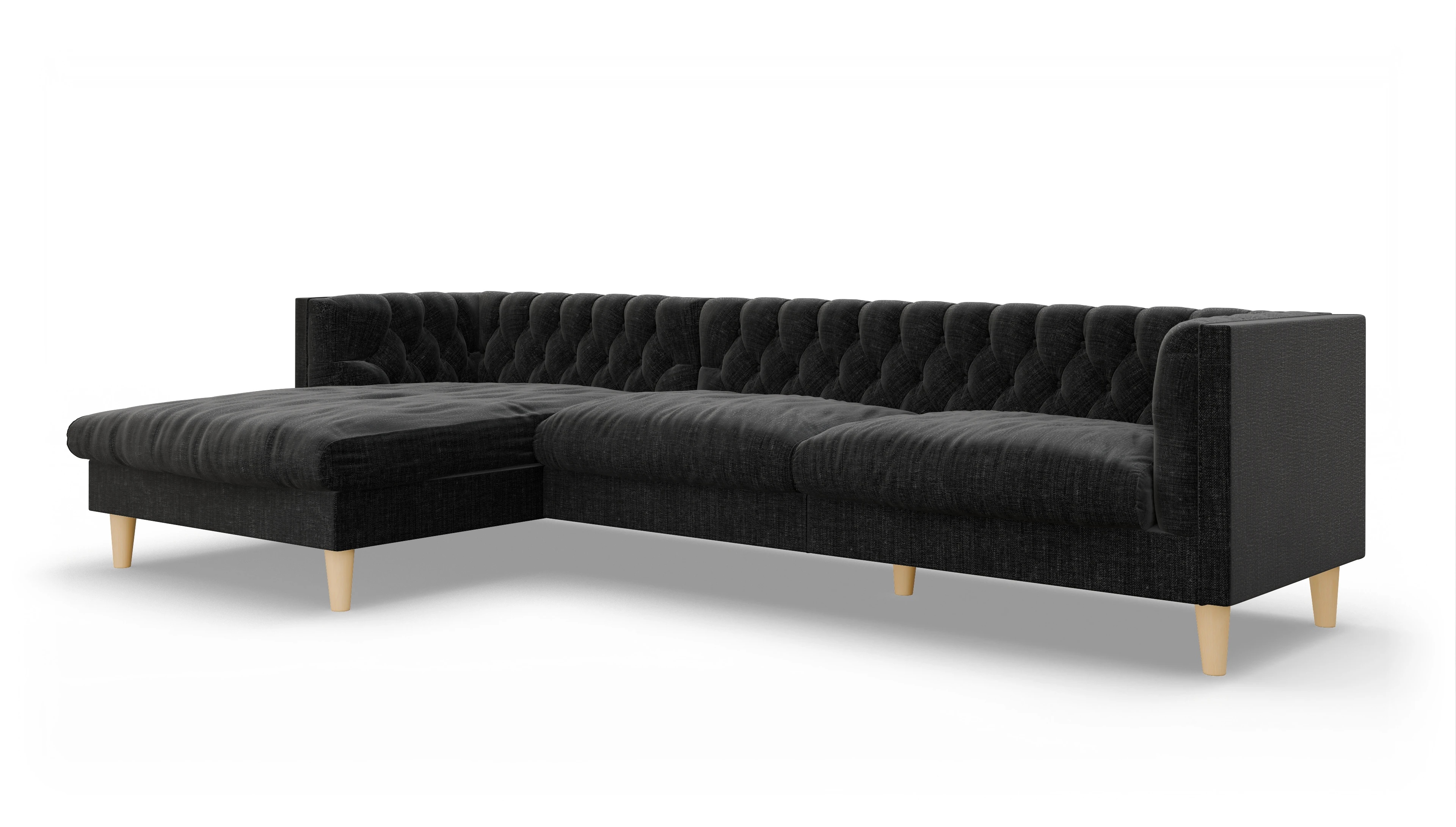 Ansicht des Produktes NewChester.01 Sofa mit Rec links in Stoff schwarz
