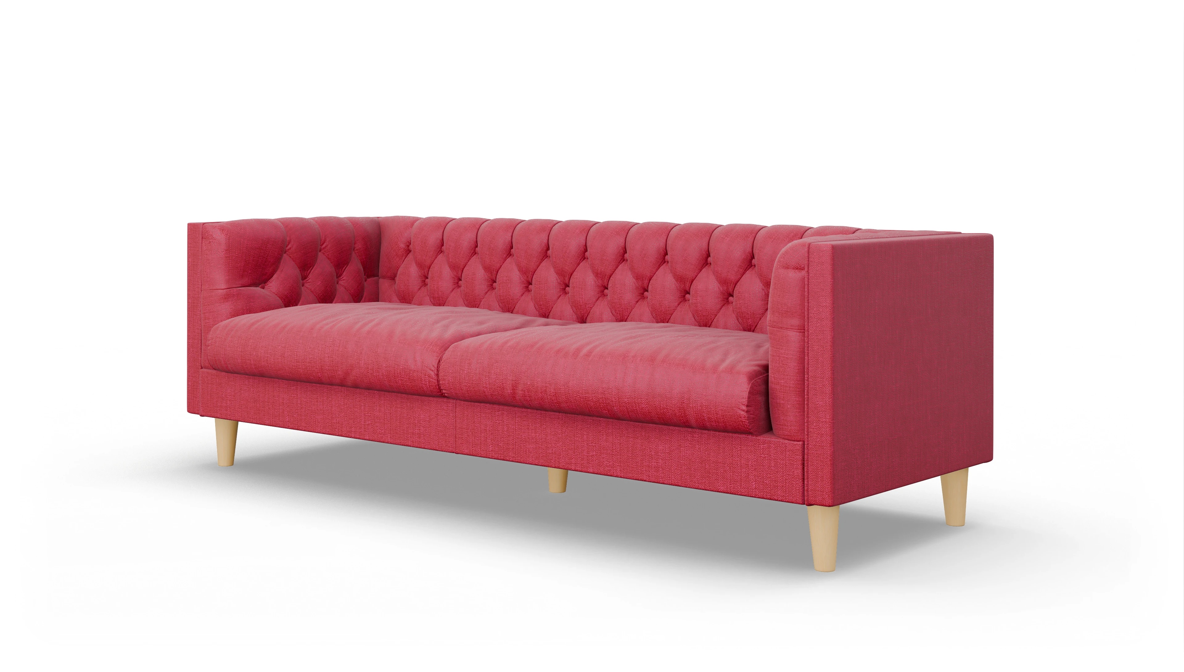 Stoff-Chesterfield NewChester.01 Ansicht des Produktes NewChester.01 3-Sitzer in Stoff rot