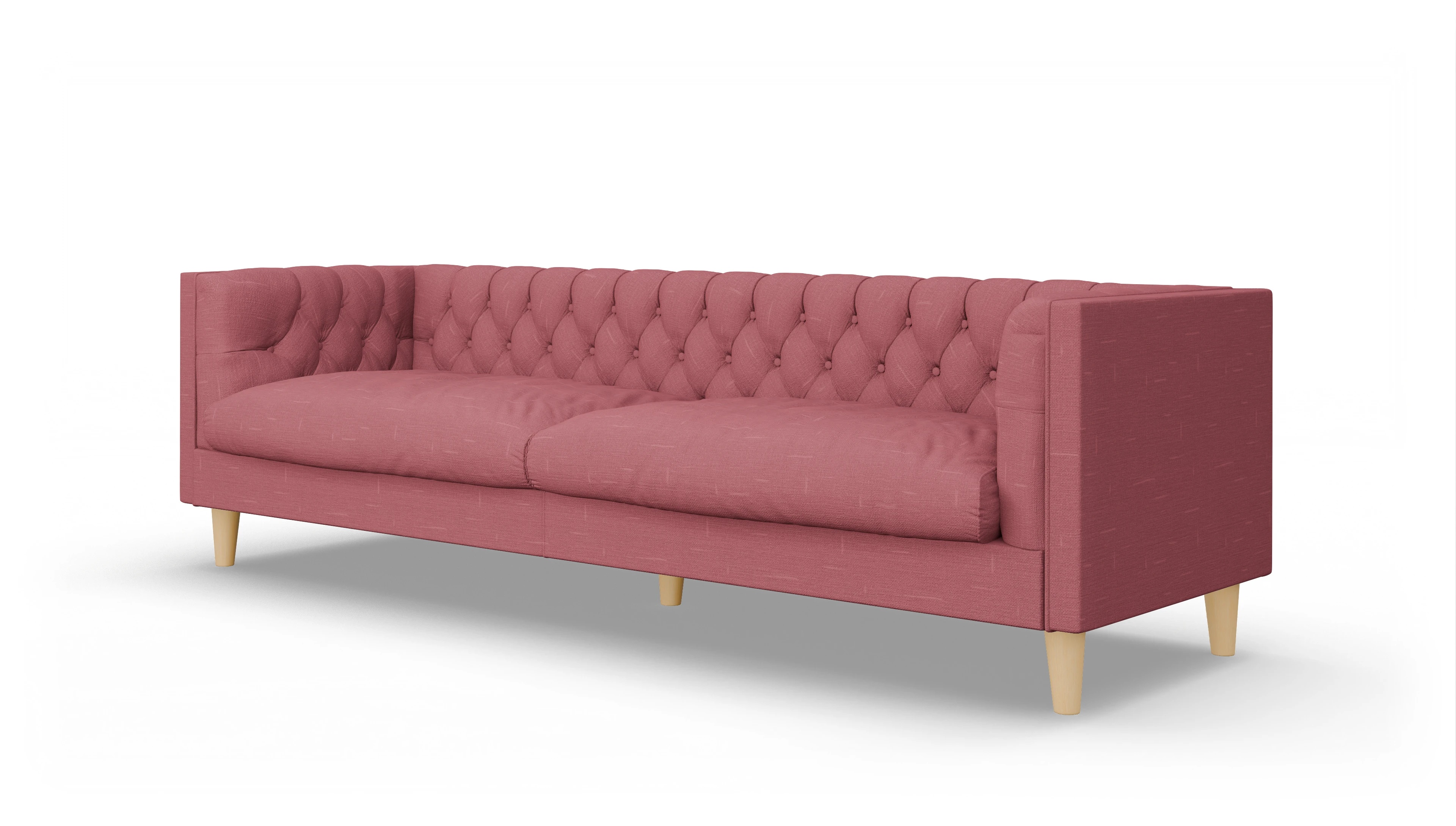 Stoff-Chesterfield NewChester.01 Ansicht des Produktes NewChester.01 3,5-Sitzer in Stoff rot
