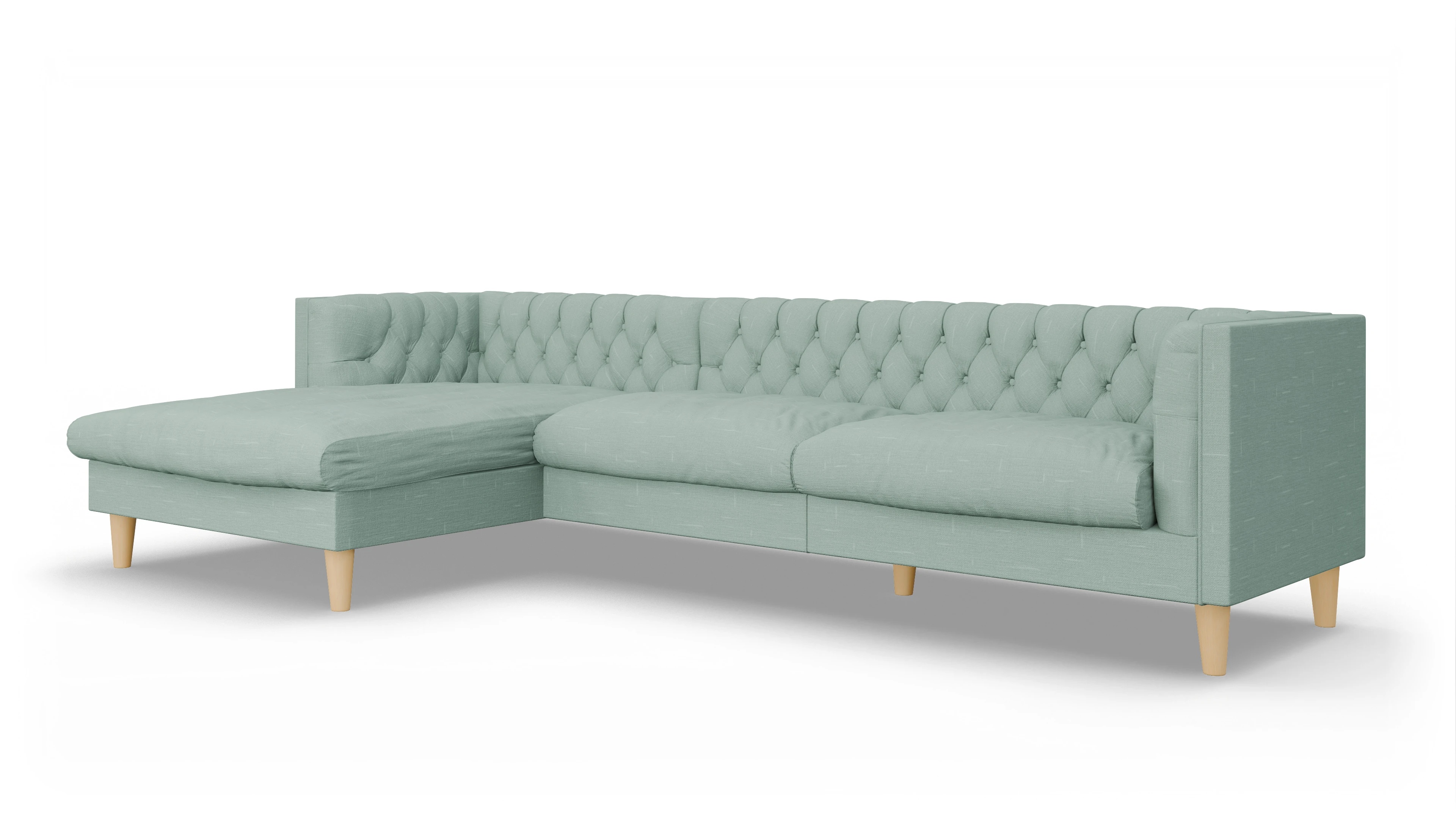 Ansicht des Produktes NewChester.01 Sofa mit Rec links in Stoff grün