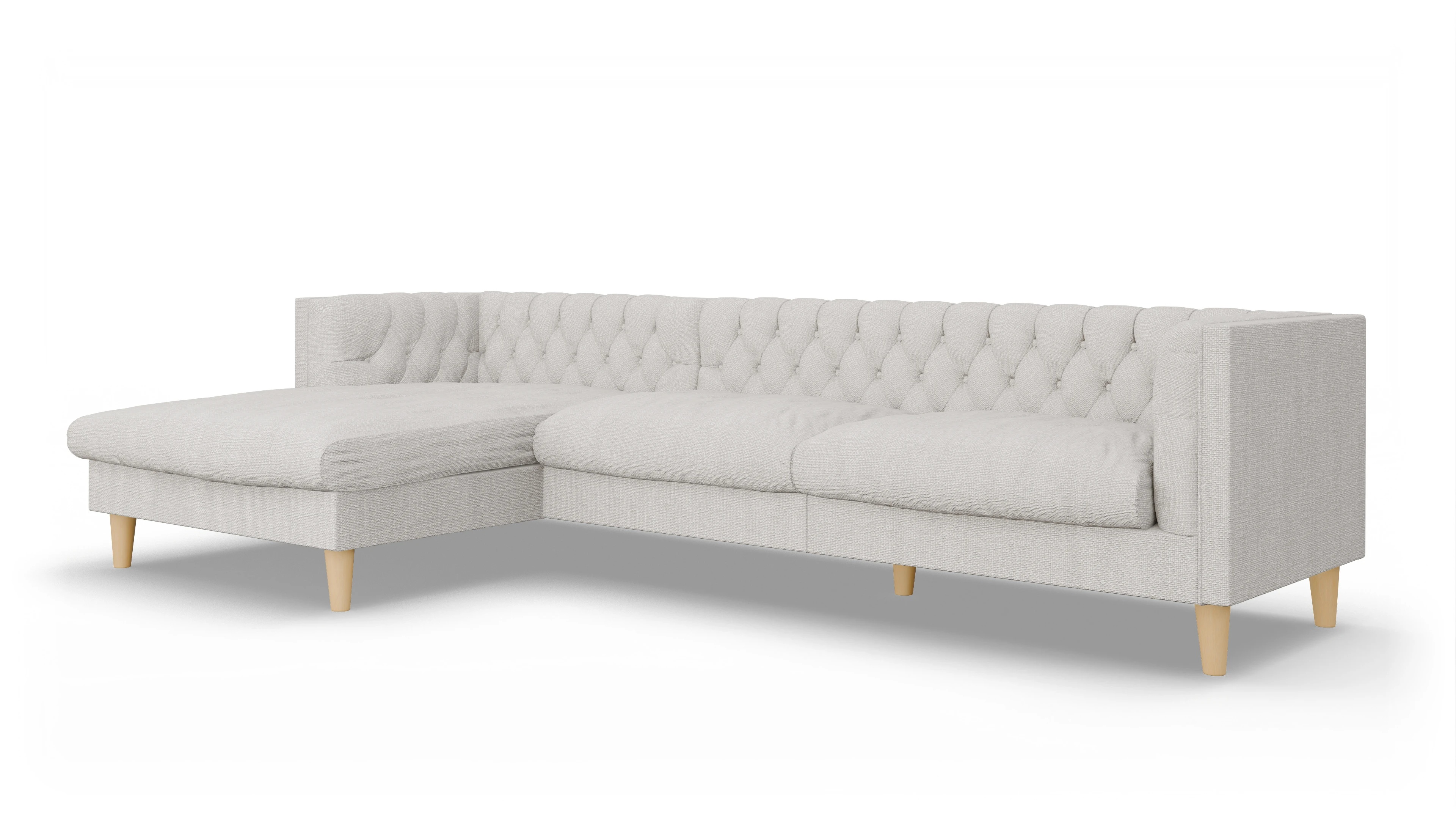 Ansicht des Produktes NewChester.01 Sofa mit Rec links in Stoff weiß