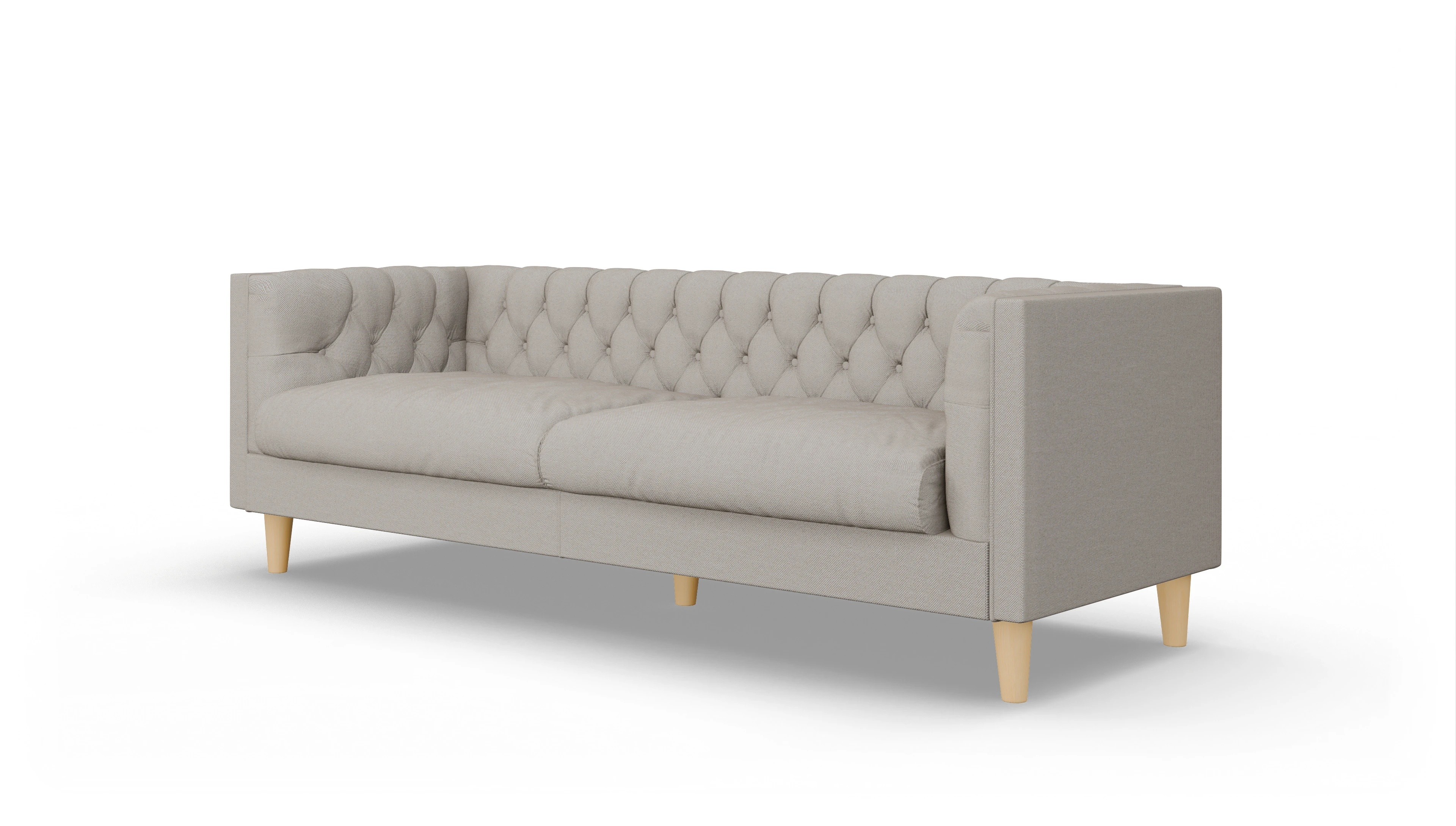 Stoff-Chesterfield NewChester.01 Ansicht des Produktes NewChester.01 3-Sitzer in Stoff beige