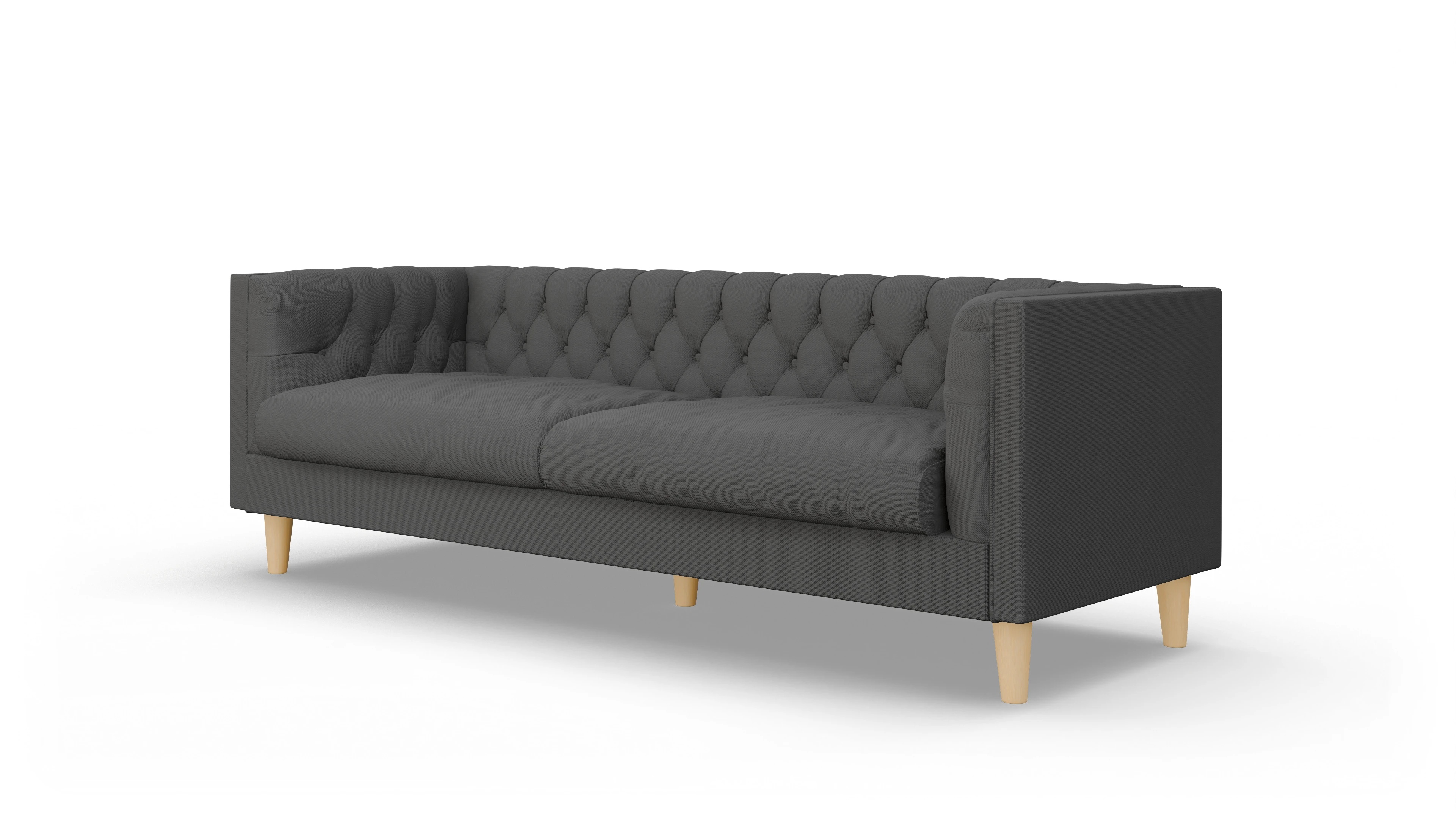 Stoff-Chesterfield NewChester.01 Ansicht des Produktes NewChester.01 3-Sitzer in Stoff schwarz
