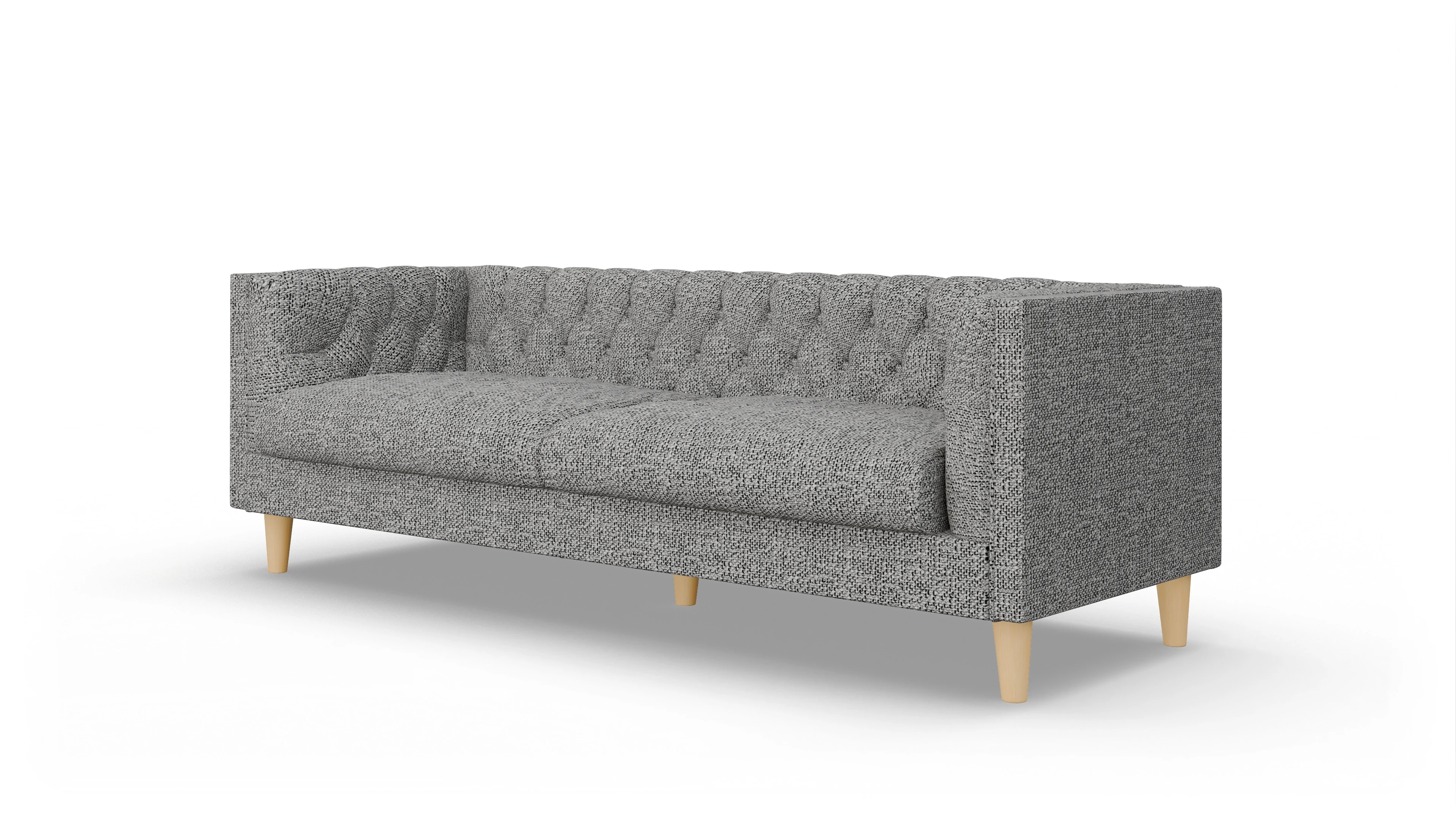 Stoff-Chesterfield NewChester.01 Ansicht des Produktes NewChester.01 3-Sitzer in Stoff grau
