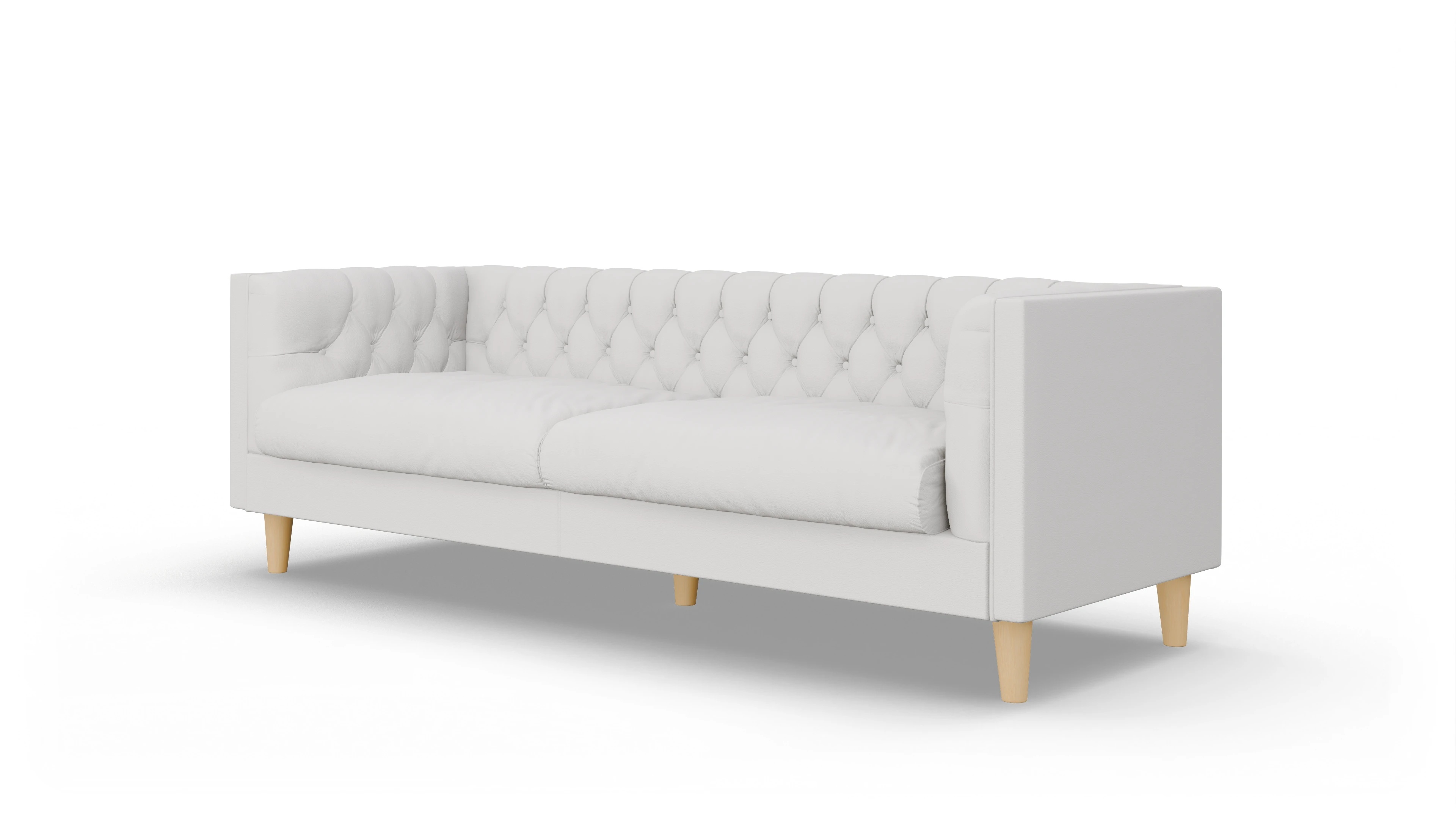 Chesterfield Sofa NewChester.01 Ansicht des Produktes NewChester.01 3-Sitzer in Leder weiß