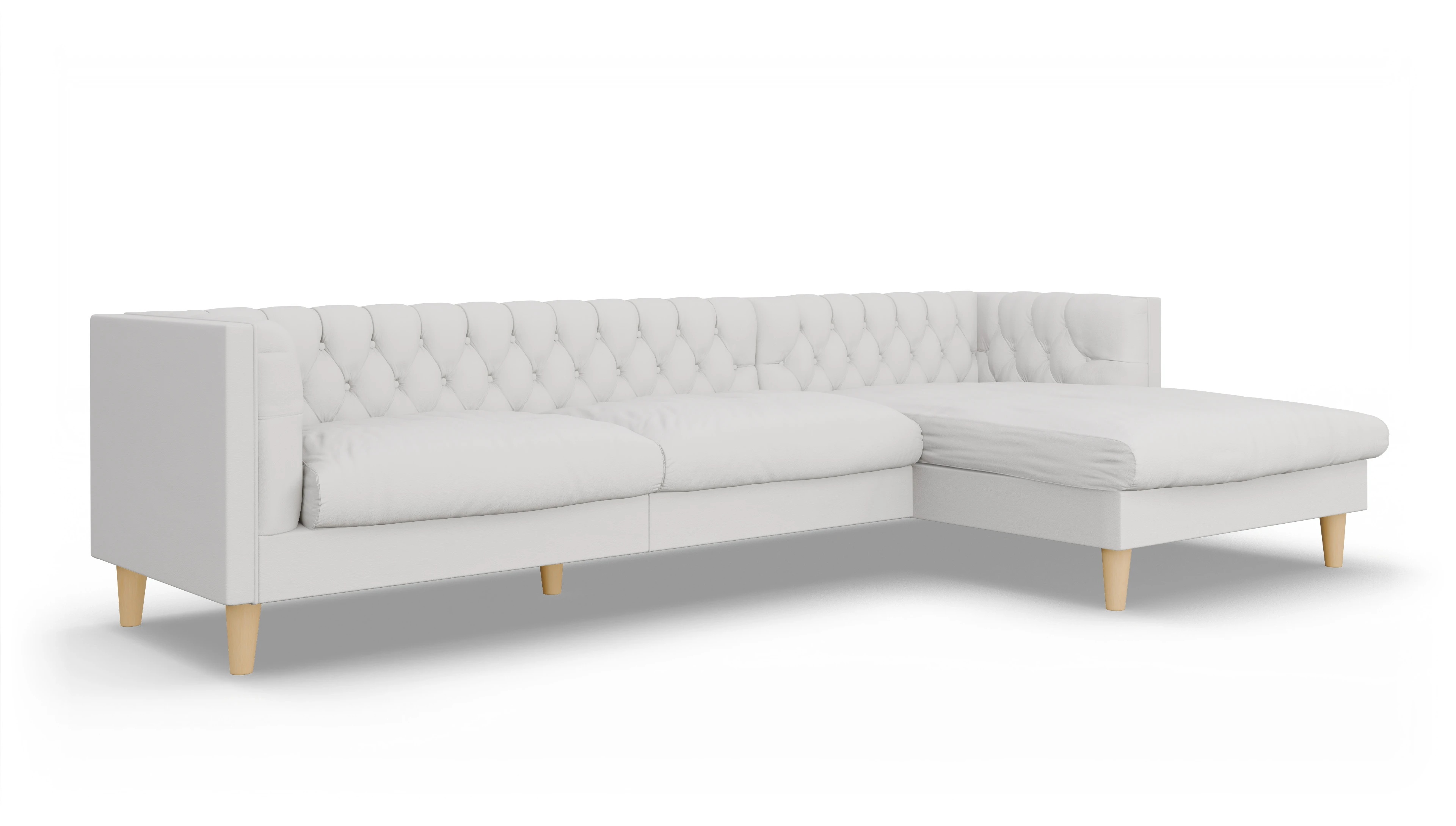 Ansicht des Produktes NewChester.01 Sofa mit Rec rechts in Leder weiß