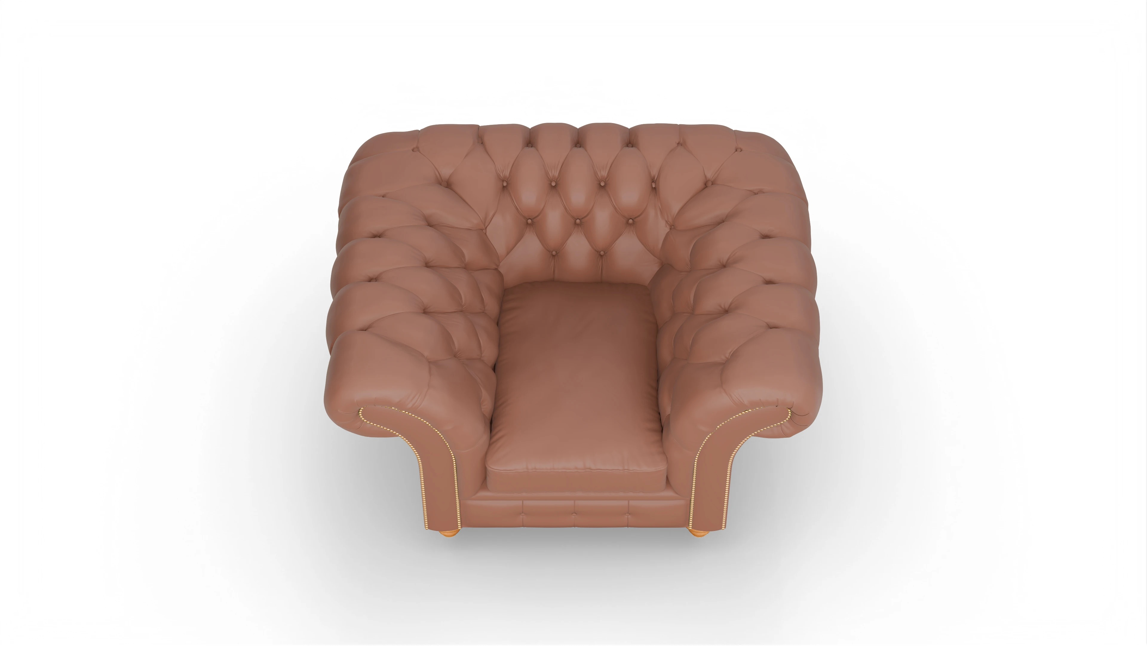 Kolonialstil-Sessel Knightsbridge Ansicht des Produktes Knightsbridge Sessel in Leder braun