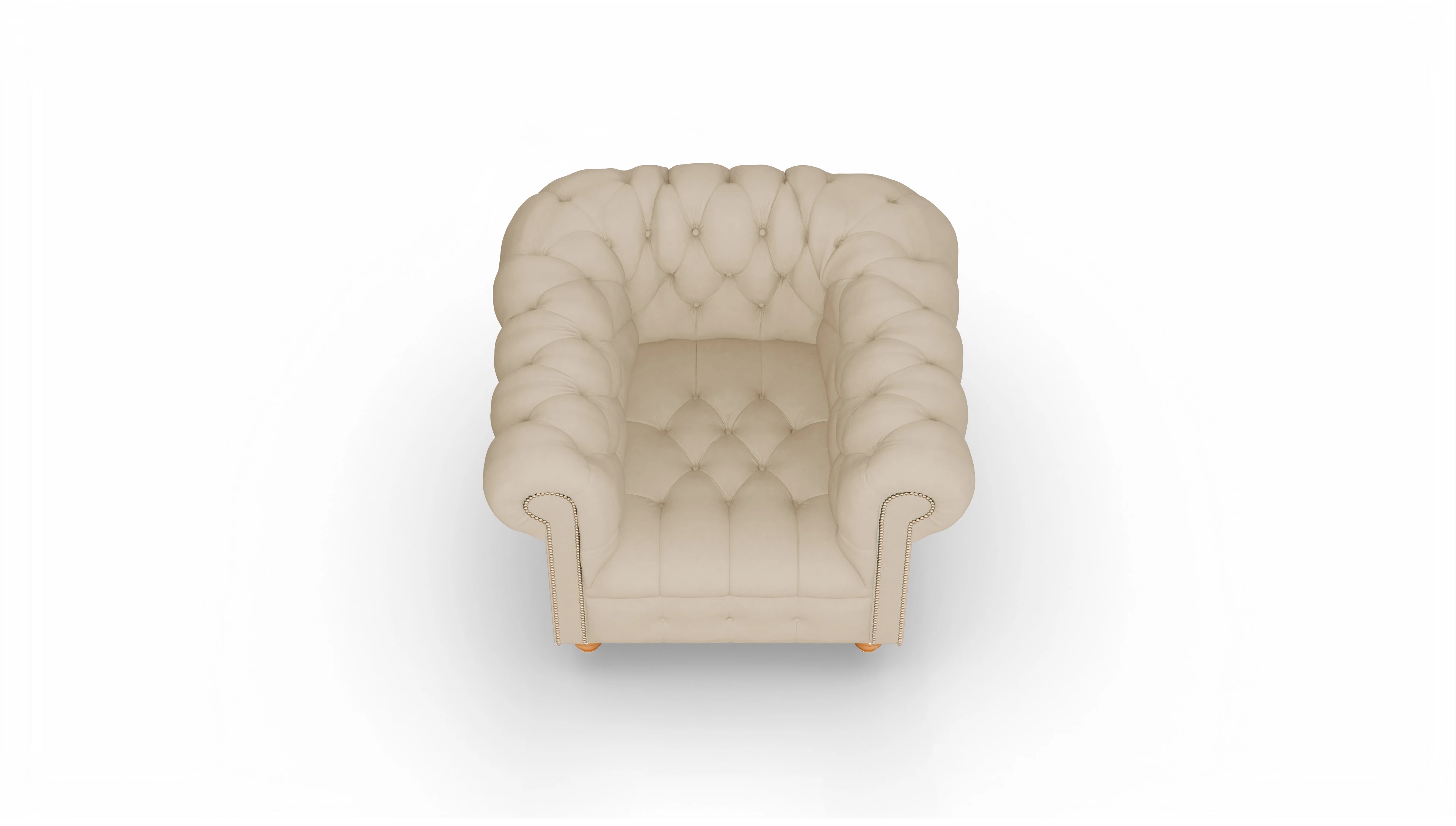 Victorian Chesterfield Sessel Liberty Ansicht des Produktes Liberty Sessel in Leder beige