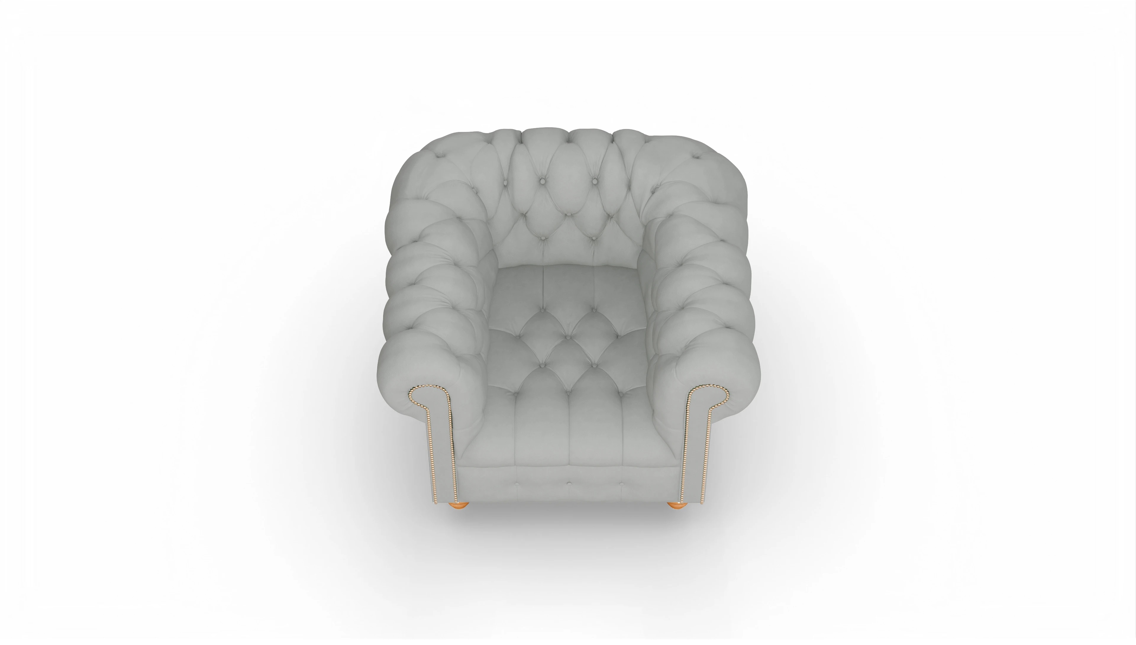Victorian Chesterfield Sessel Liberty Ansicht des Produktes Liberty Sessel in Leder grau