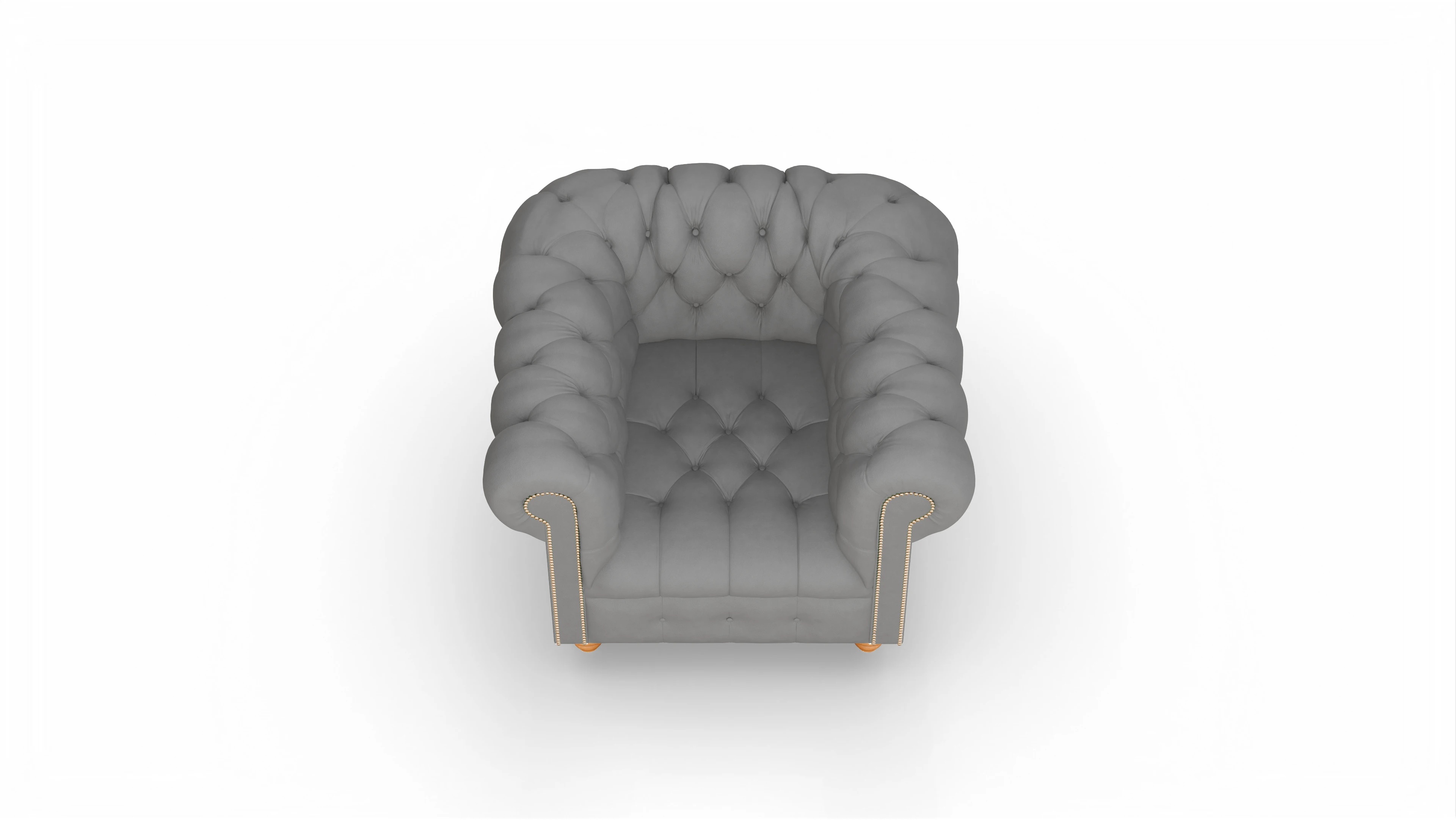 Victorian Chesterfield Sessel Liberty Ansicht des Produktes Liberty Sessel in Leder grau