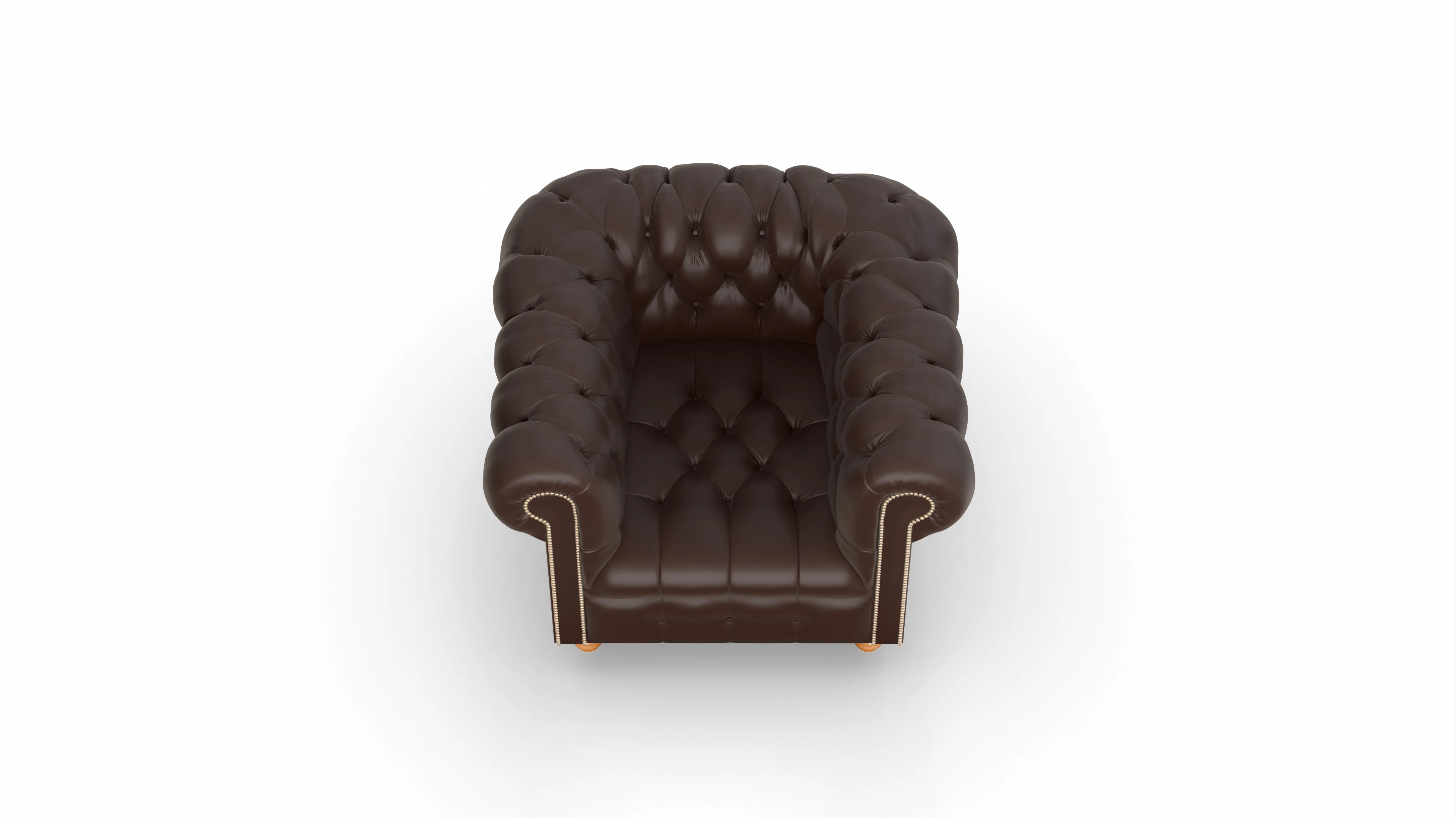 Victorian Chesterfield Sessel Liberty Ansicht des Produktes Liberty Sessel in Leder braun