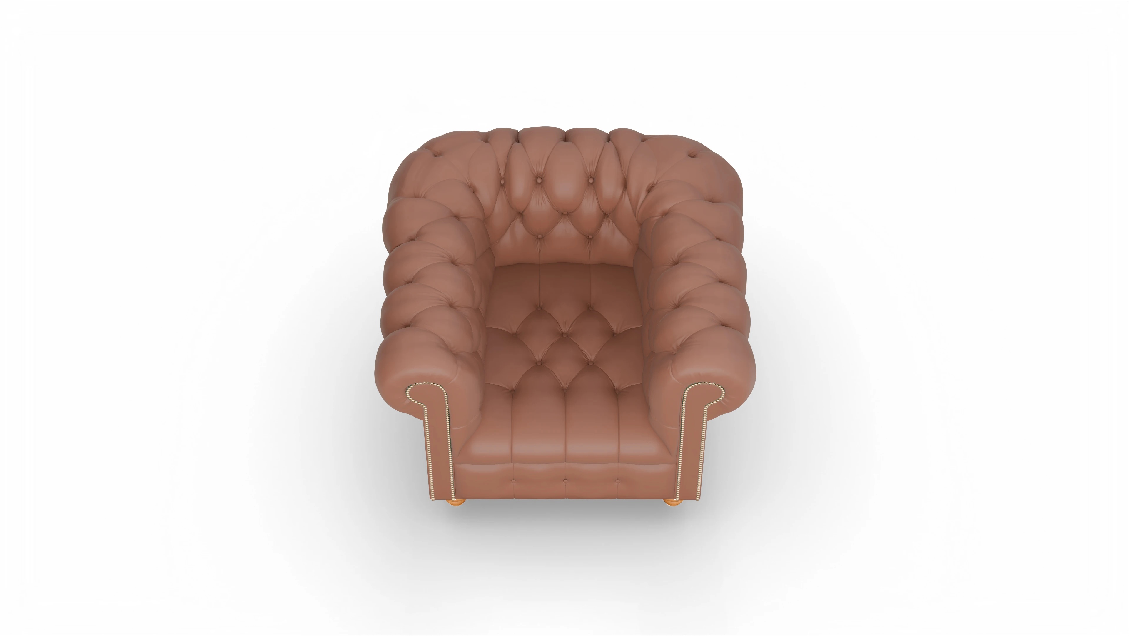 Victorian Chesterfield Sessel Liberty Ansicht des Produktes Liberty Sessel in Leder braun