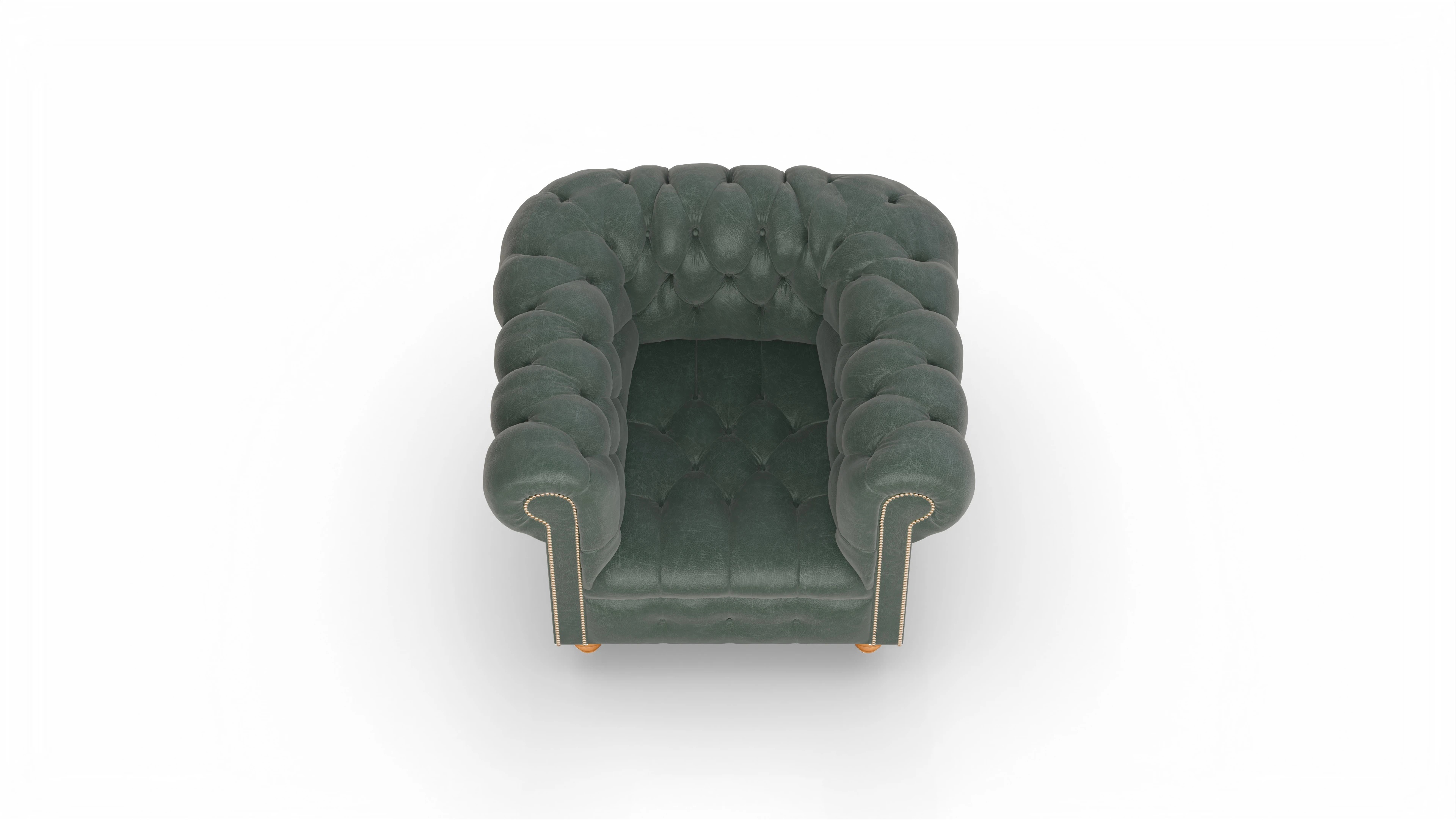 Victorian Chesterfield Sessel Liberty Ansicht des Produktes Liberty Sessel in Leder grün